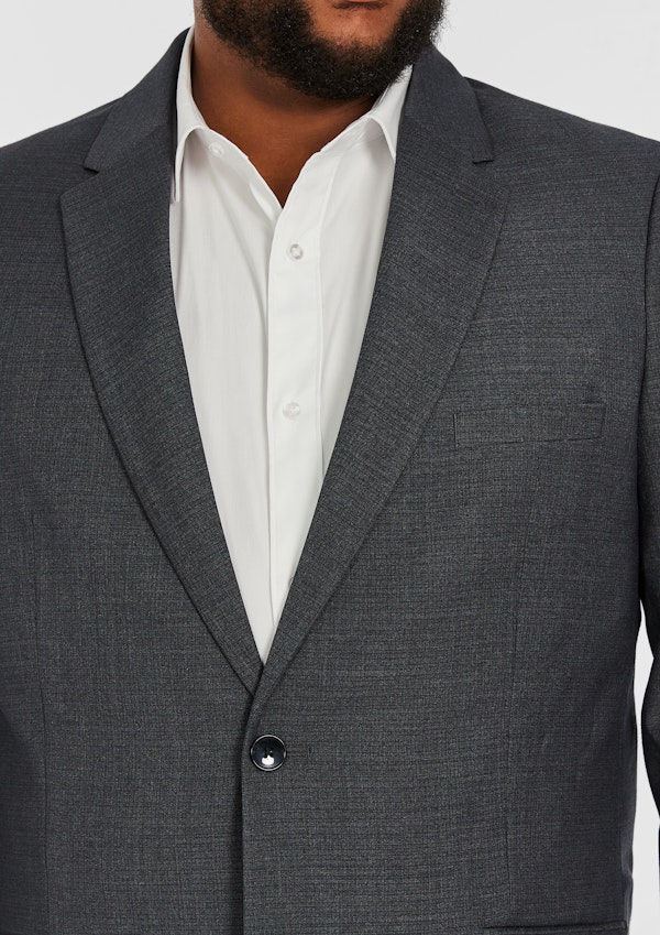 Charcoal Formosa Textured Suit Jacket