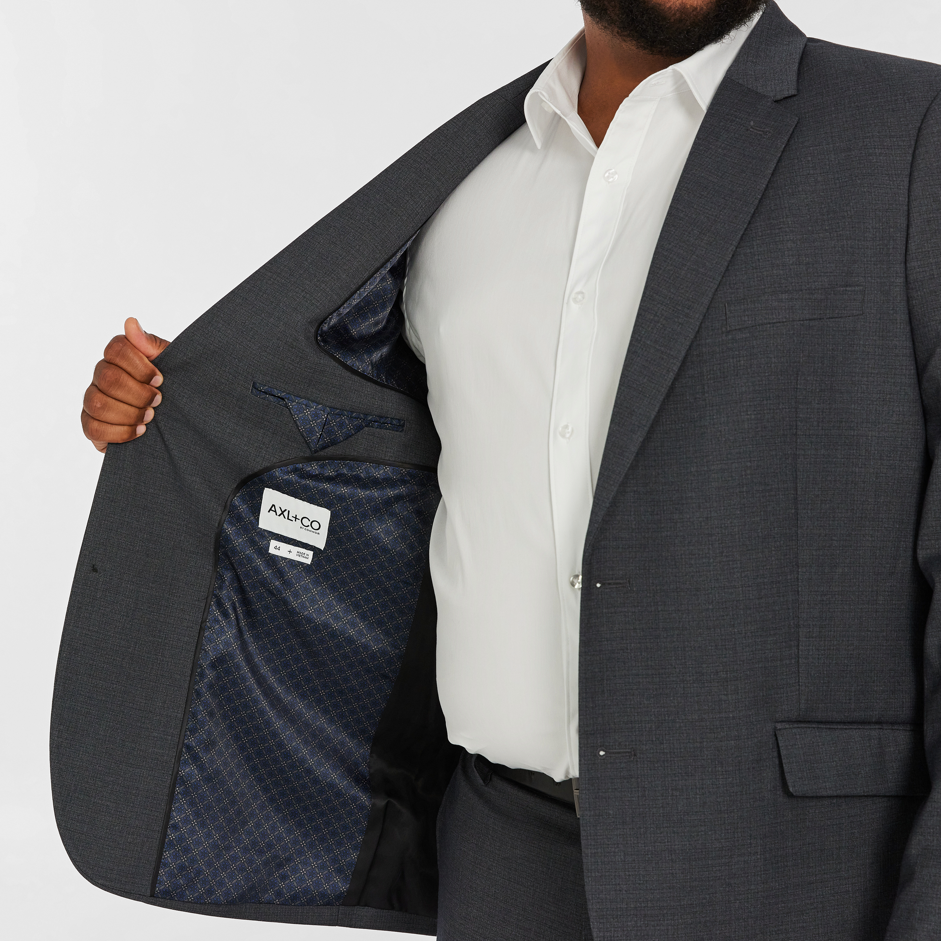 Charcoal Formosa Textured Suit Jacket