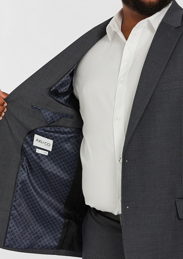 Charcoal Formosa Textured Suit Jacket