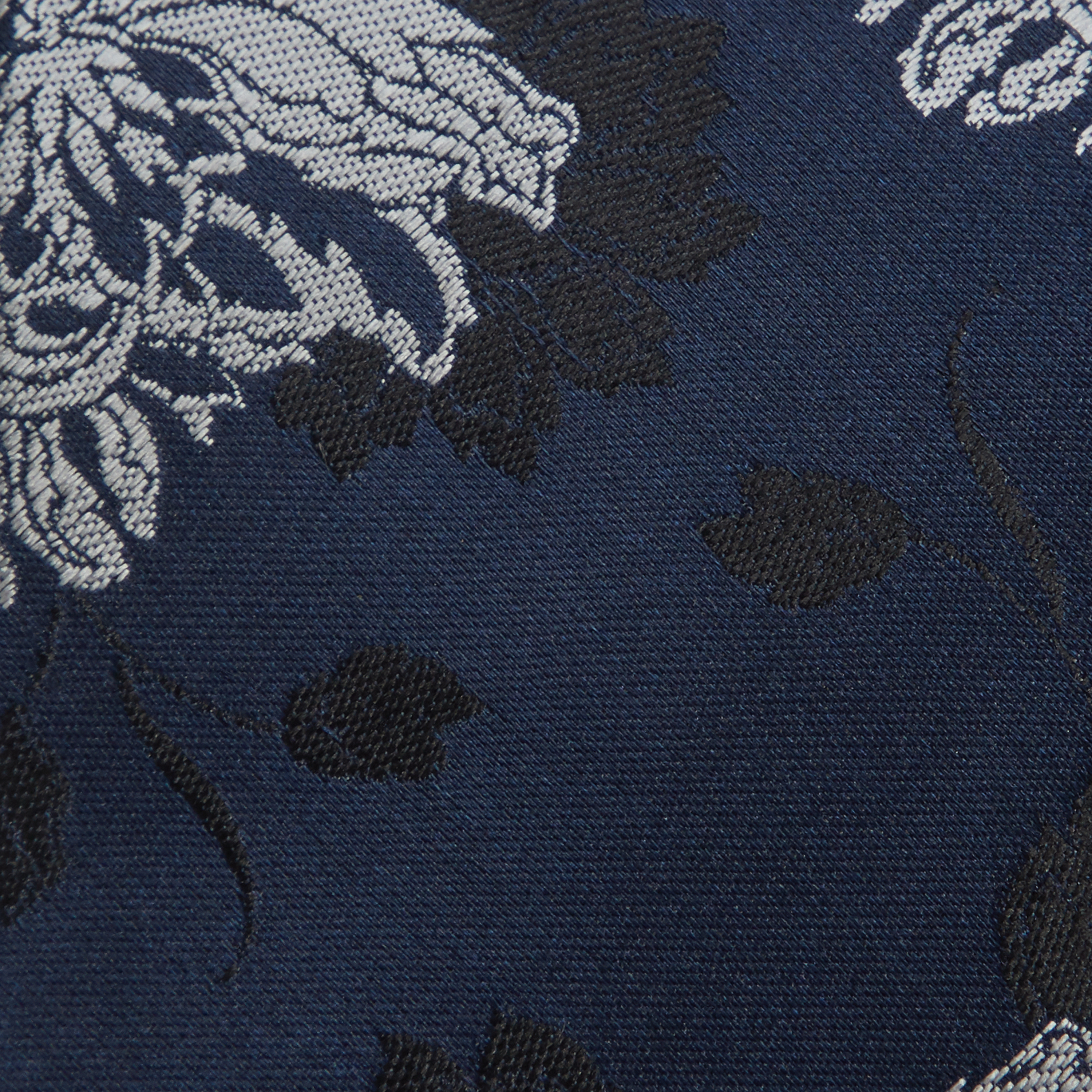 Navy Jacquard Floral 6 Cm Tie