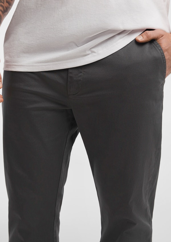 Gunmetal Hastings Straight Leg Chinos