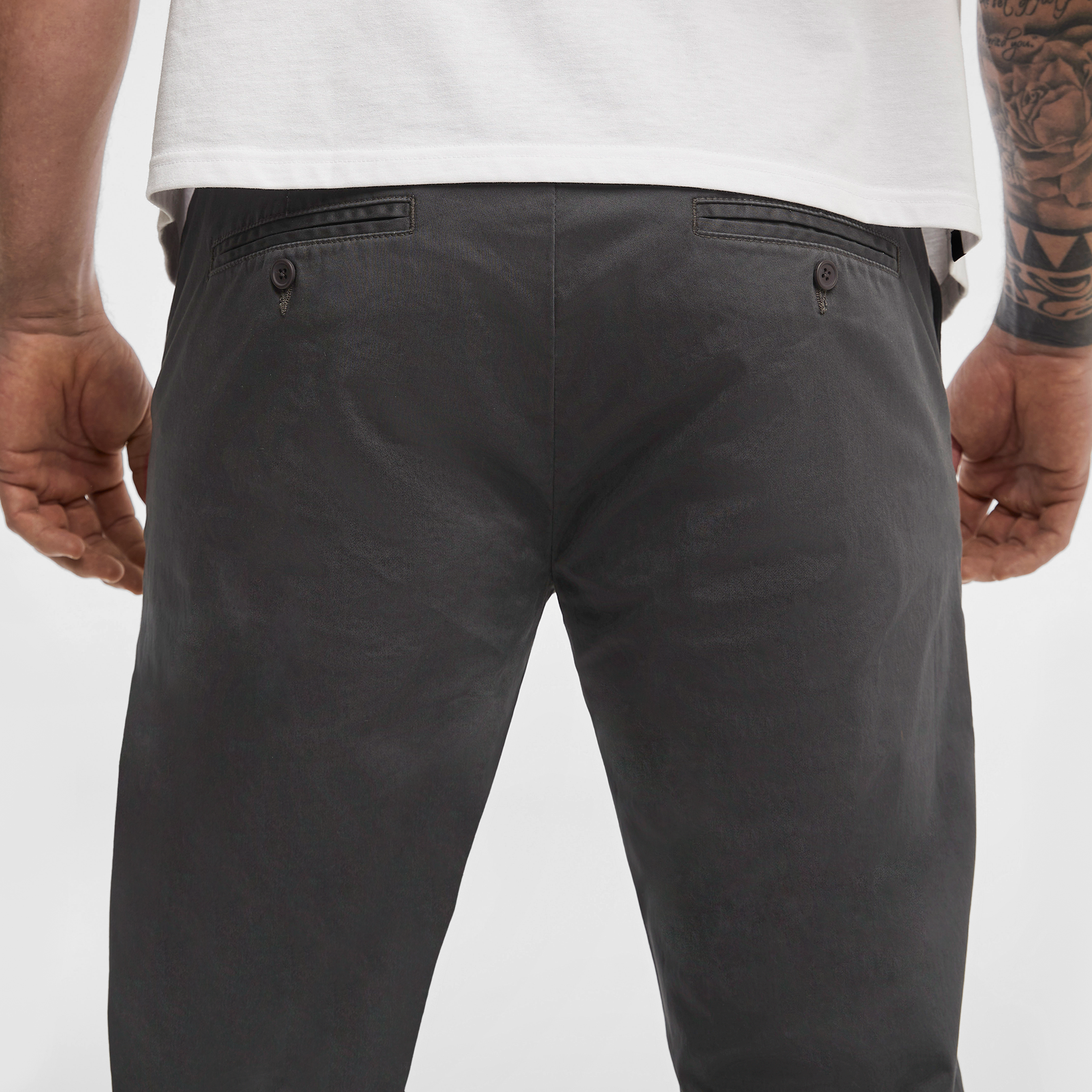 Gunmetal Hastings Straight Leg Chinos