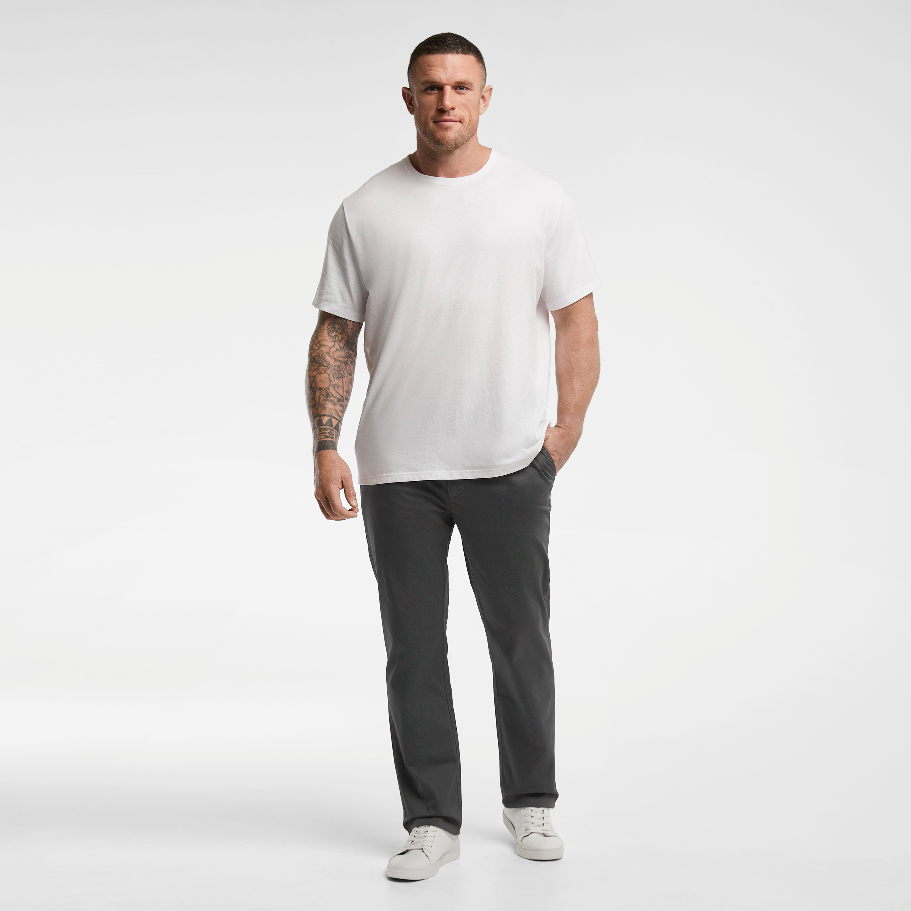 Gunmetal Hastings Straight Leg Chinos