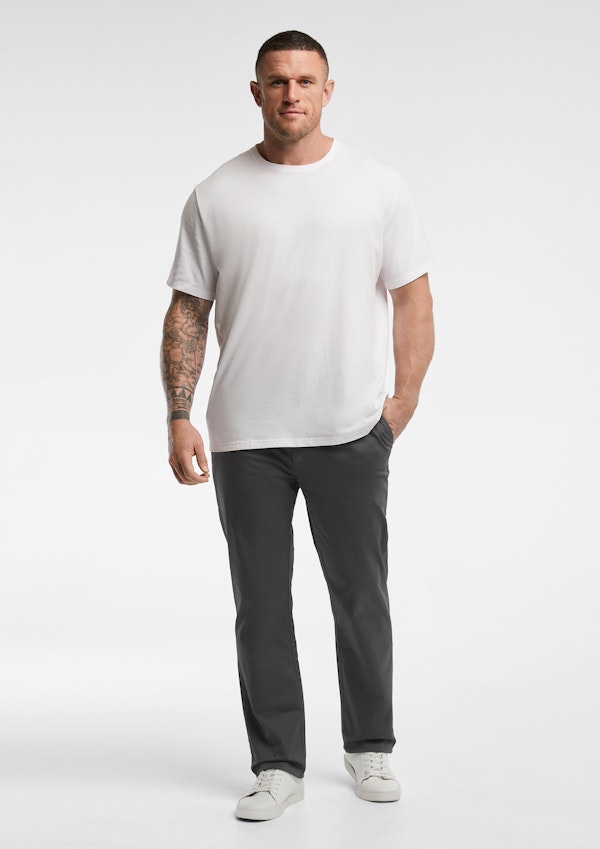 Gunmetal Hastings Straight Leg Chinos