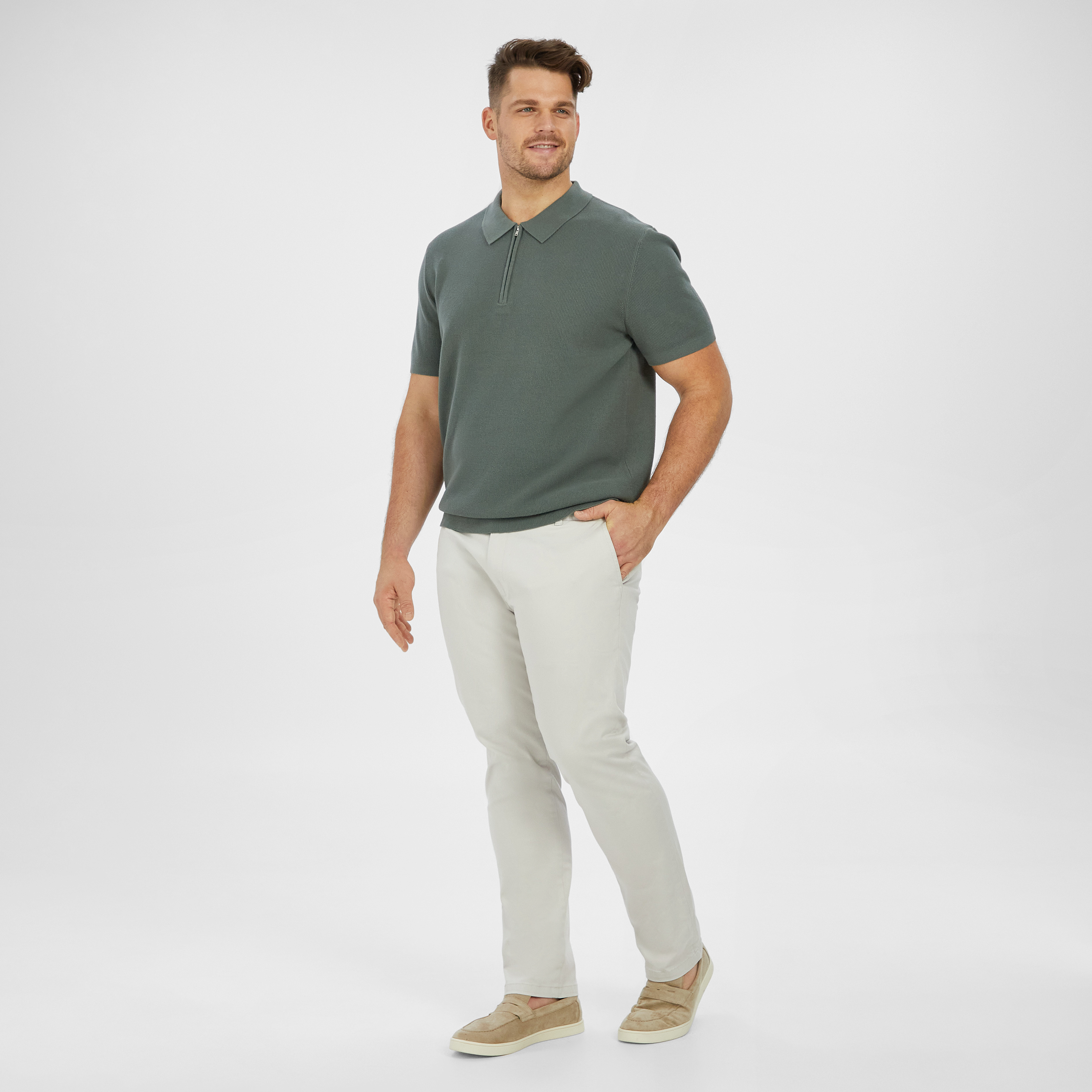 Ice Grey Hastings Straight Leg Chinos