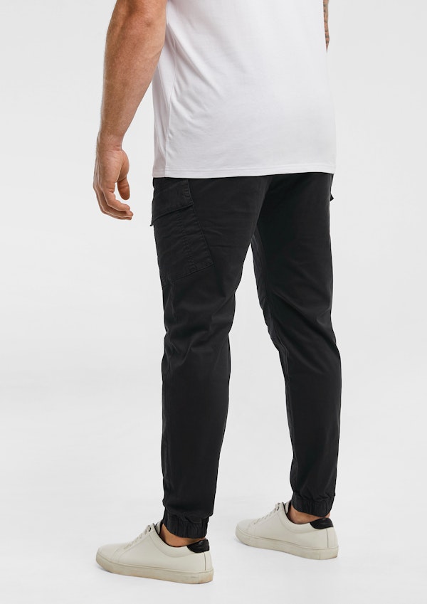 Black Coberg Cuffed Cargo Pants