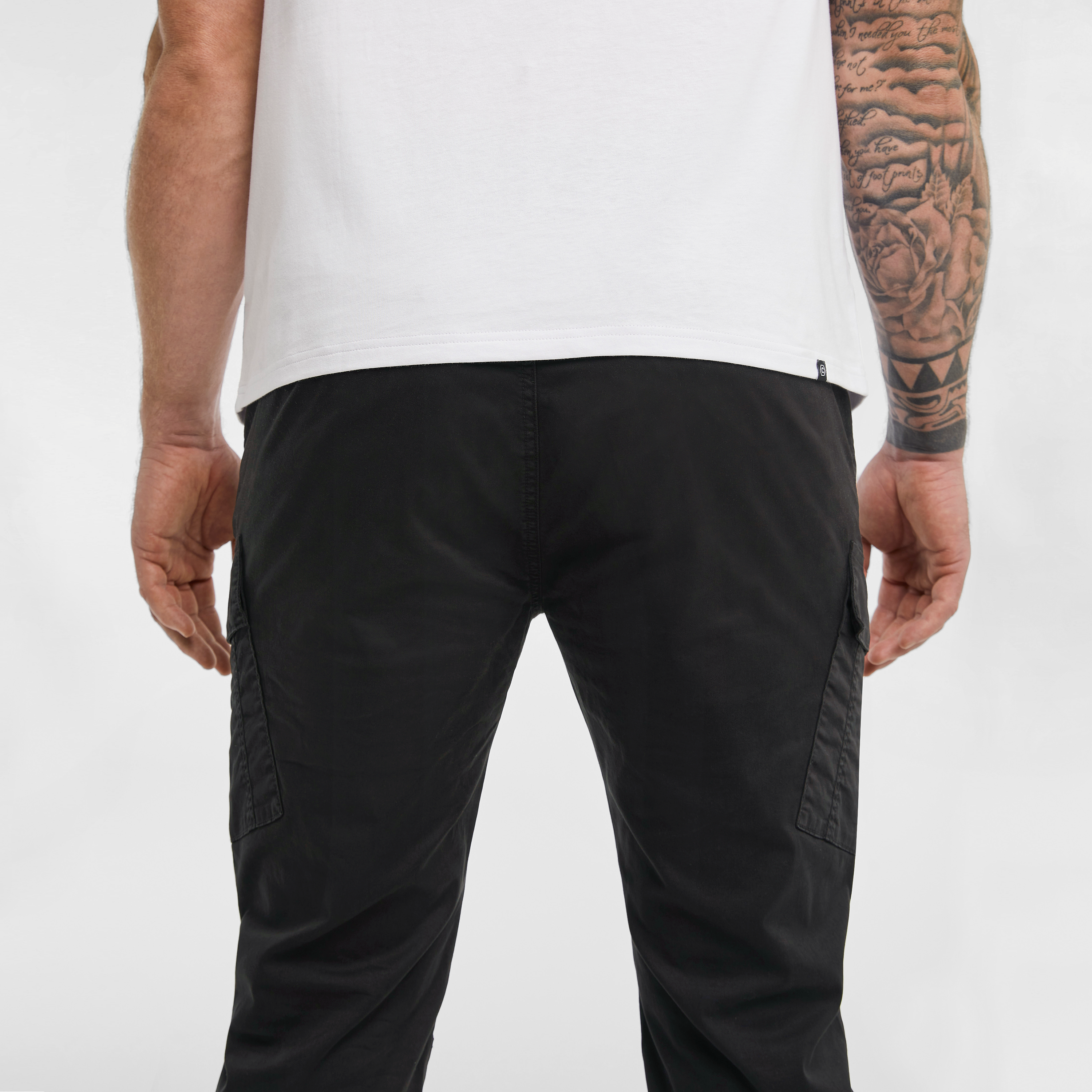 Black Coberg Cuffed Cargo Pants