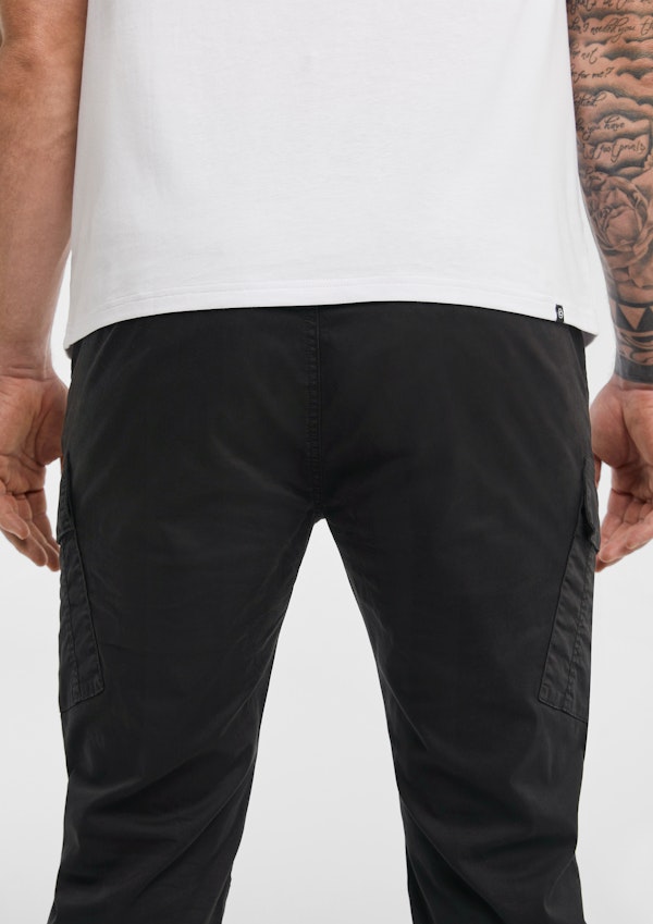 Black Coberg Cuffed Cargo Pants