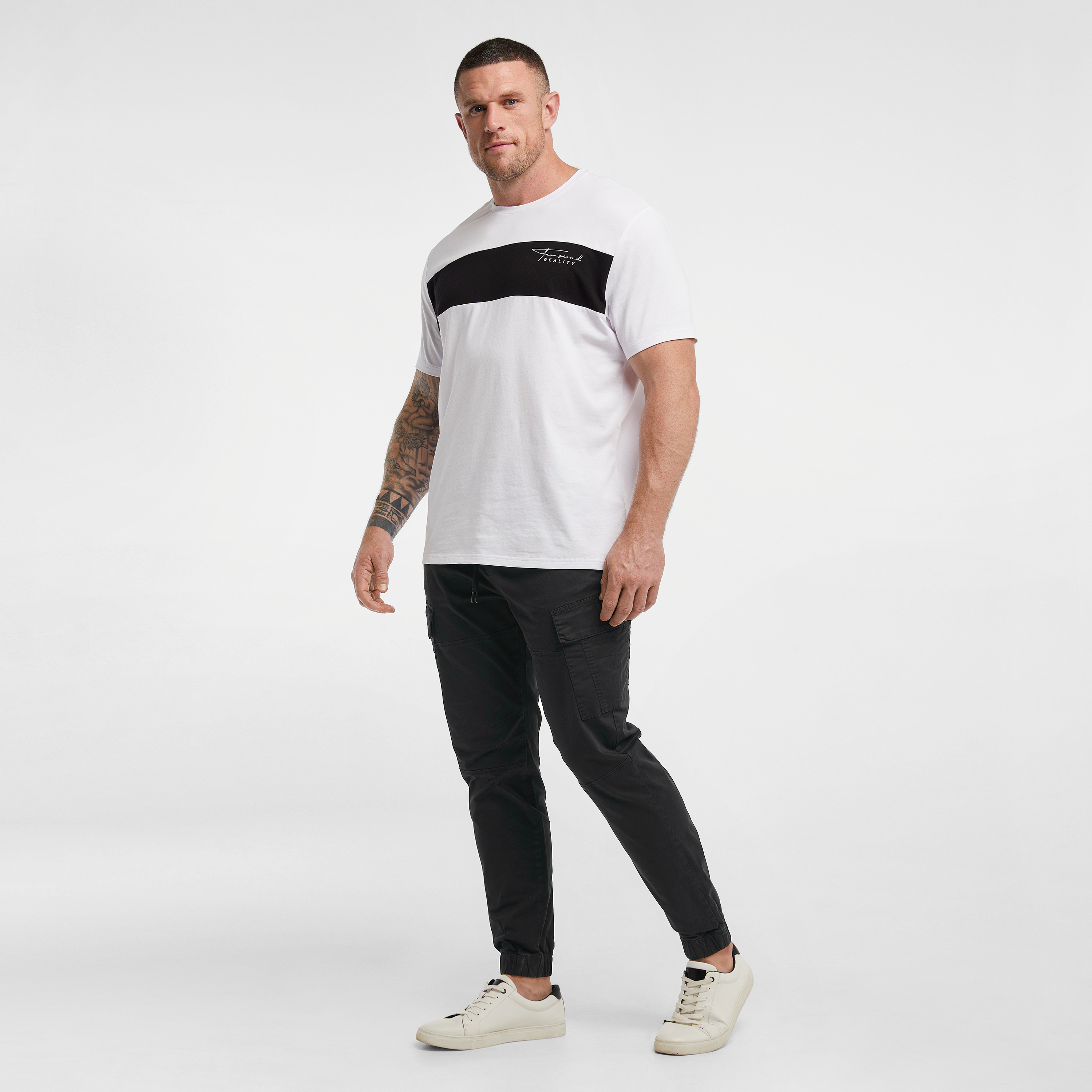 Black Coberg Cuffed Cargo Pants