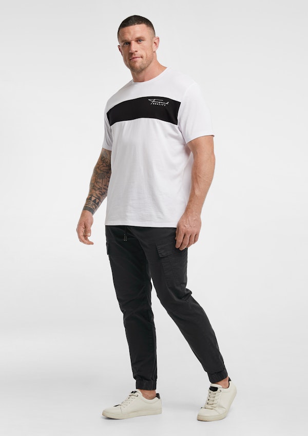 Black Coberg Cuffed Cargo Pants