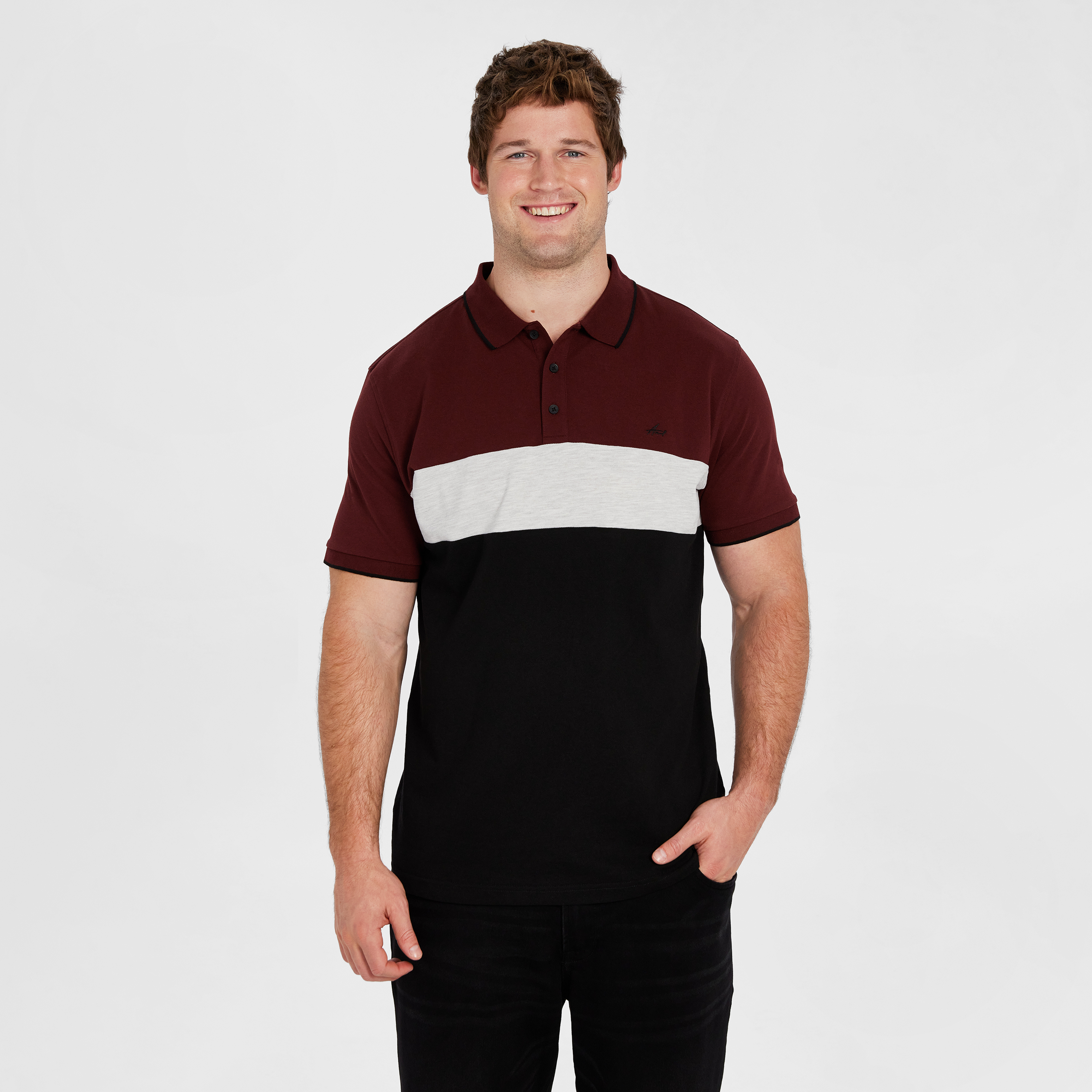 David Colour Block Polo Shirt
