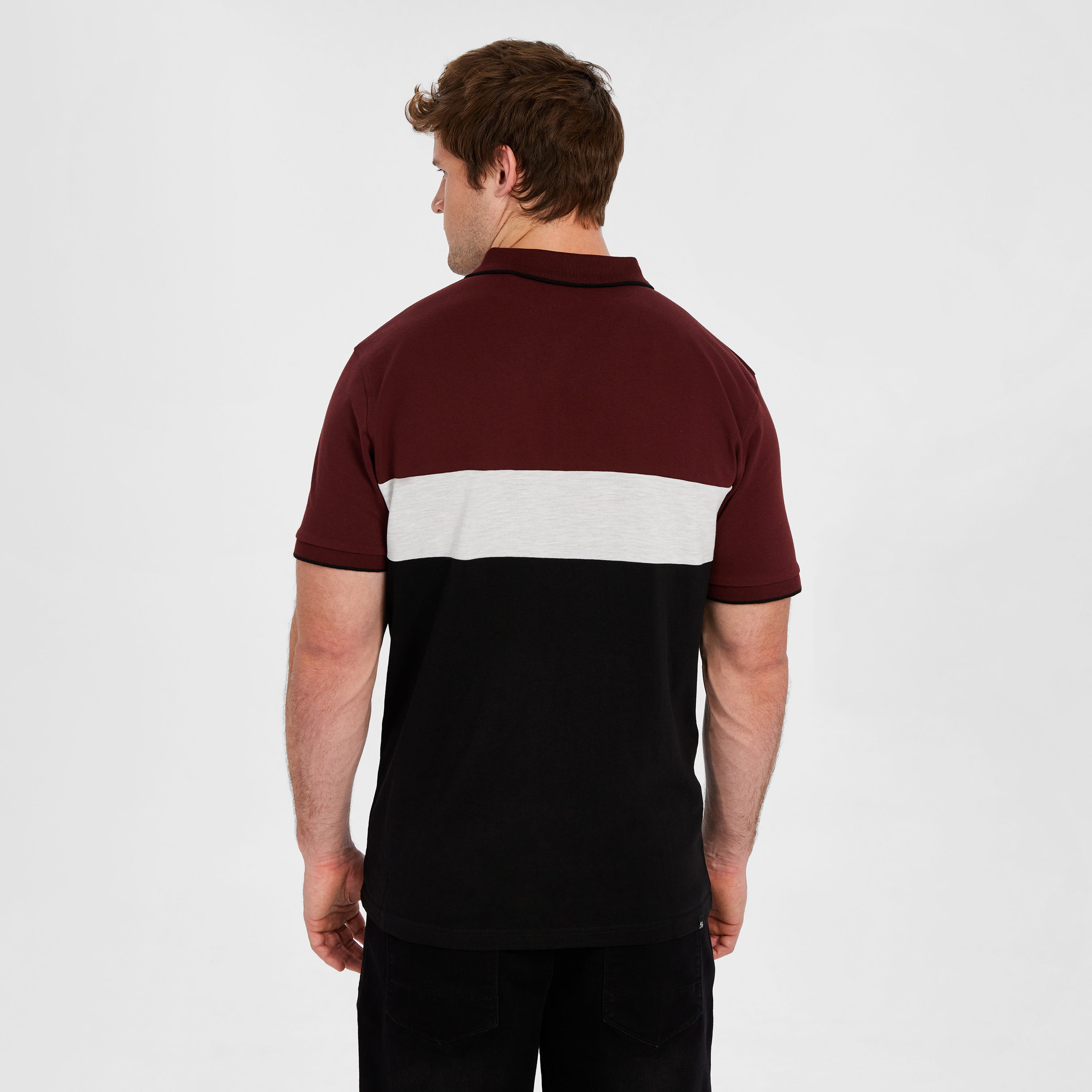 Brown David Colour Block Polo Shirt