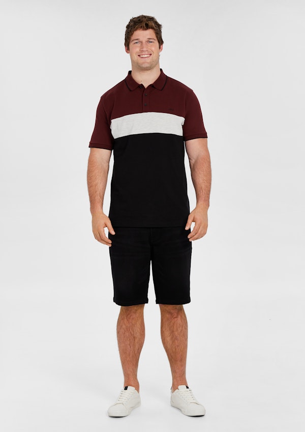 Brown David Colour Block Polo Shirt