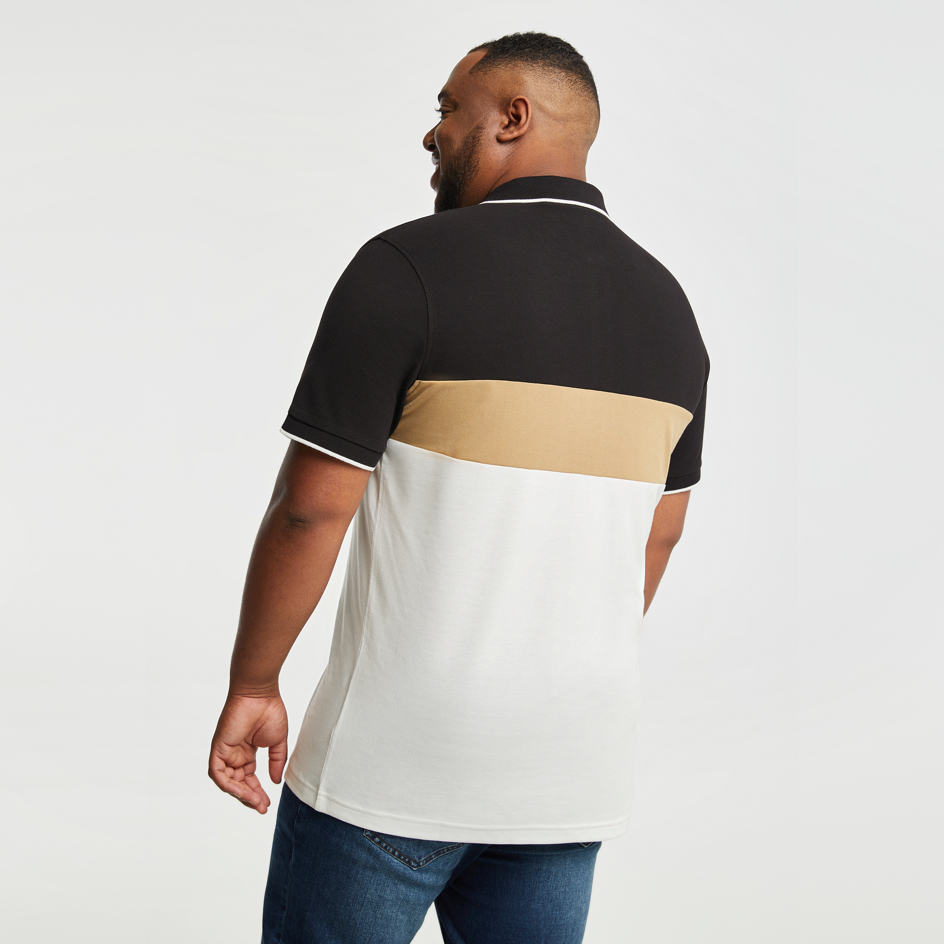 Camel David Colour Block Polo Shirt