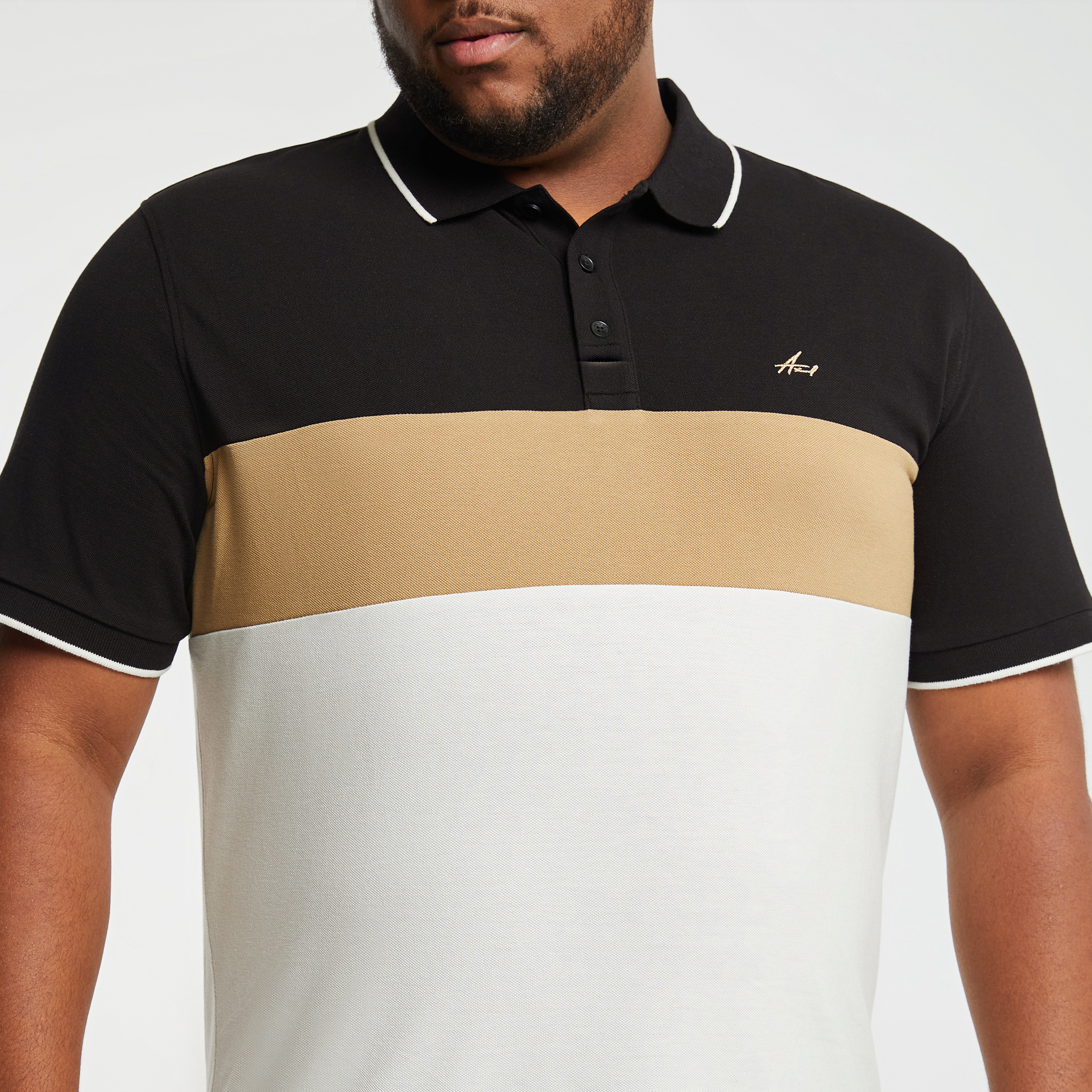 Camel David Colour Block Polo Shirt