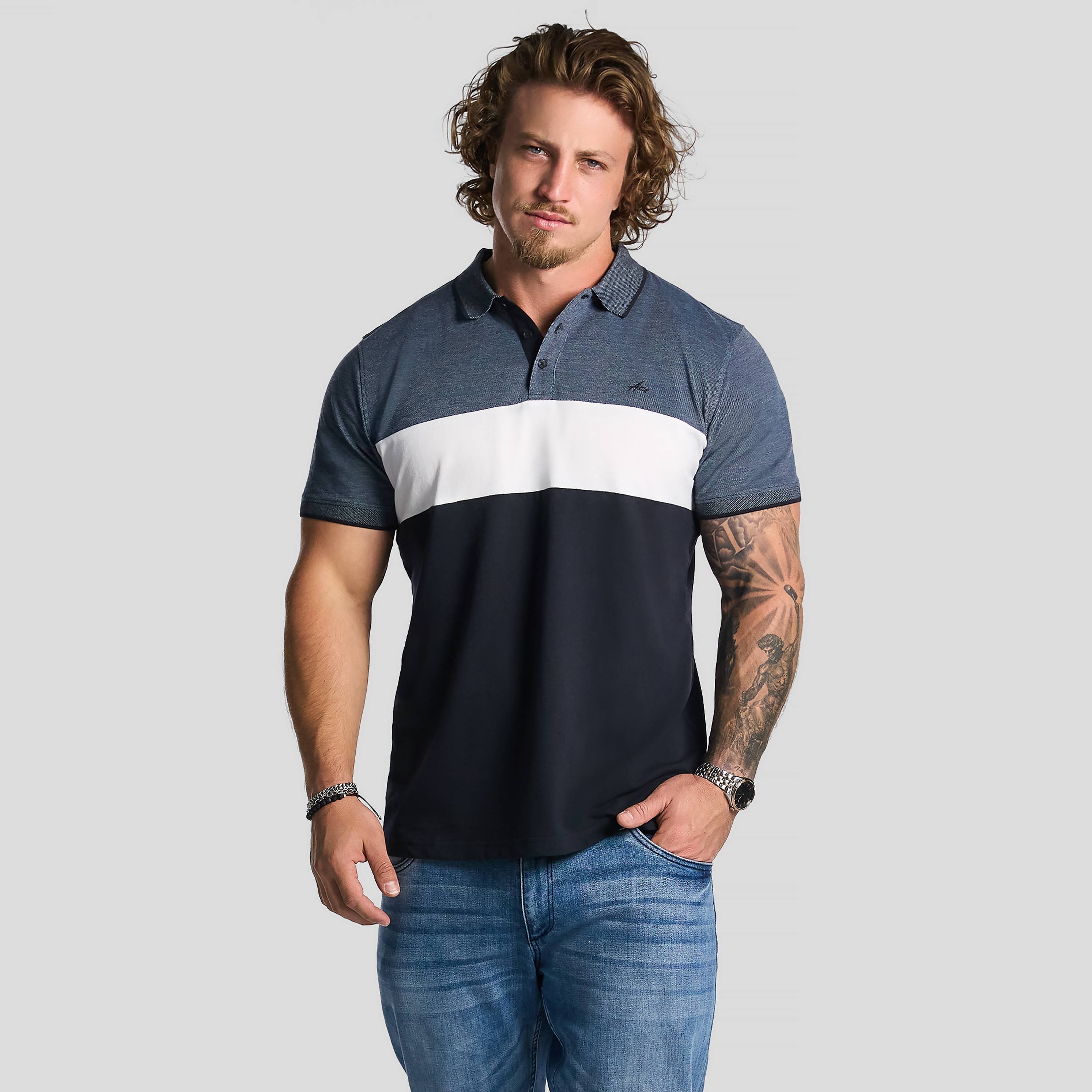 トップス ameri lace polo shirt blue Ameri（アメリ）の「LACE POLO SHIRT（シャツ/ブラウス）」 - WEAR