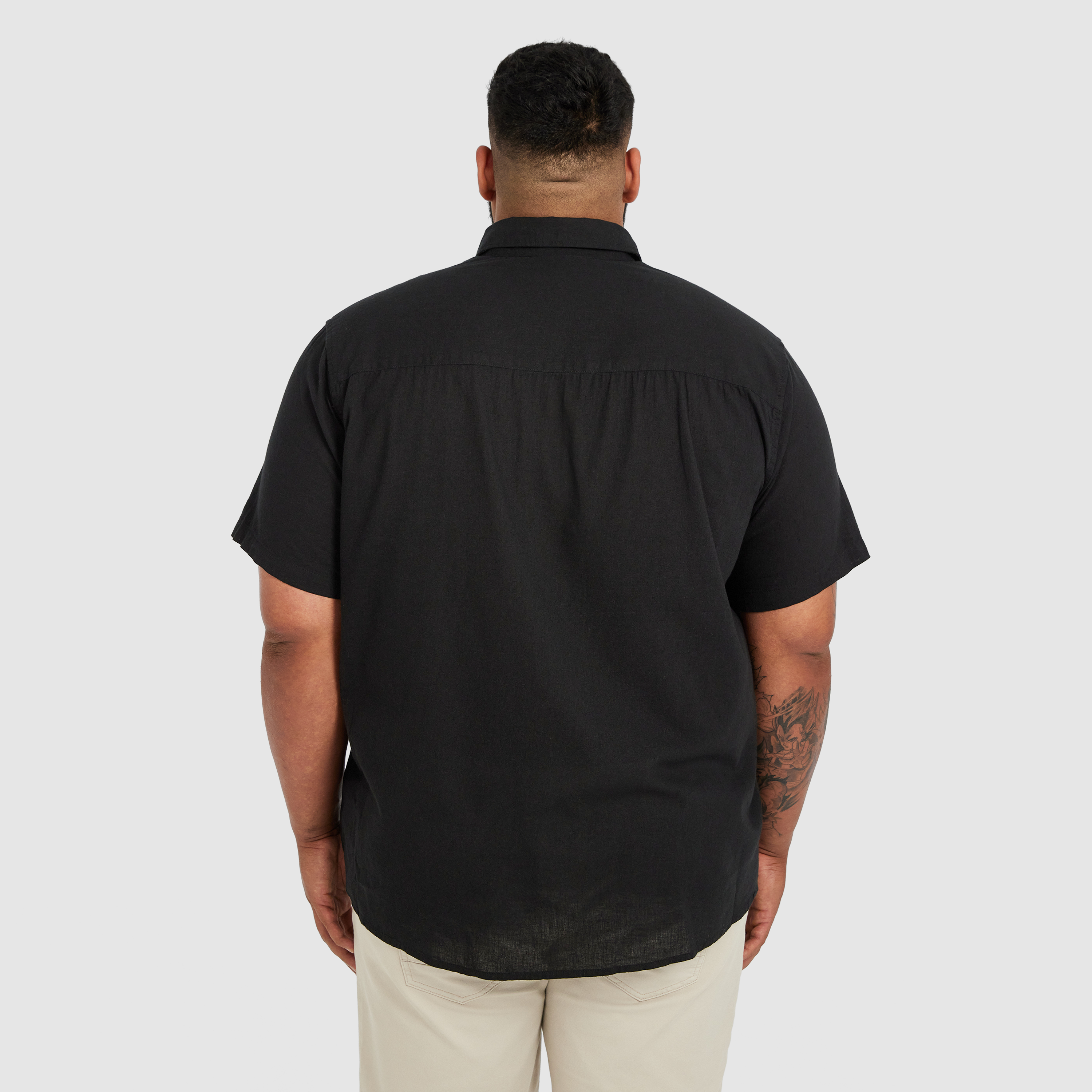 Black Albany Linen Blend Shirt