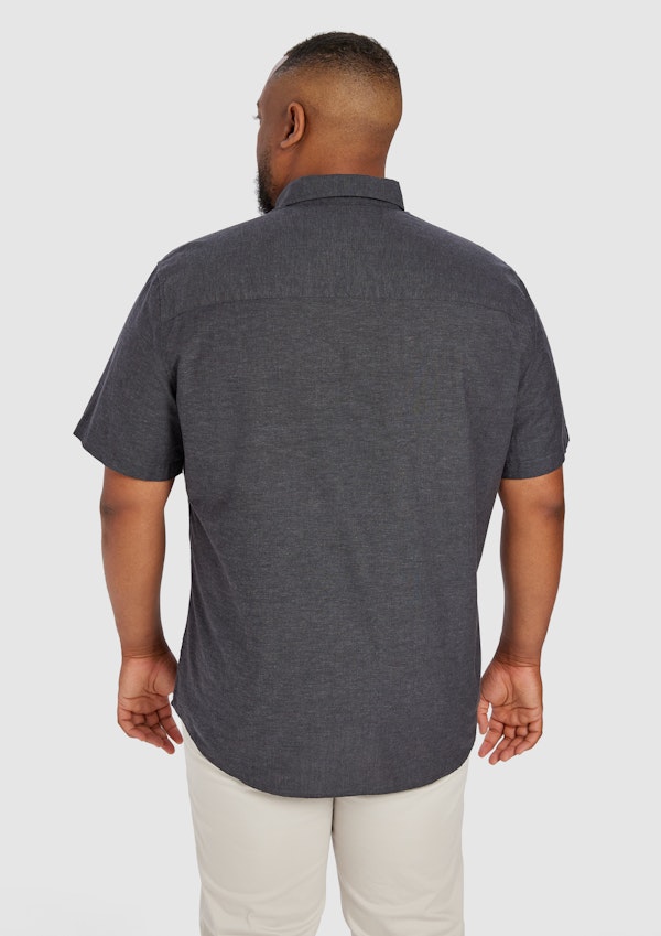 Gunmetal Albany Linen Blend Shirt