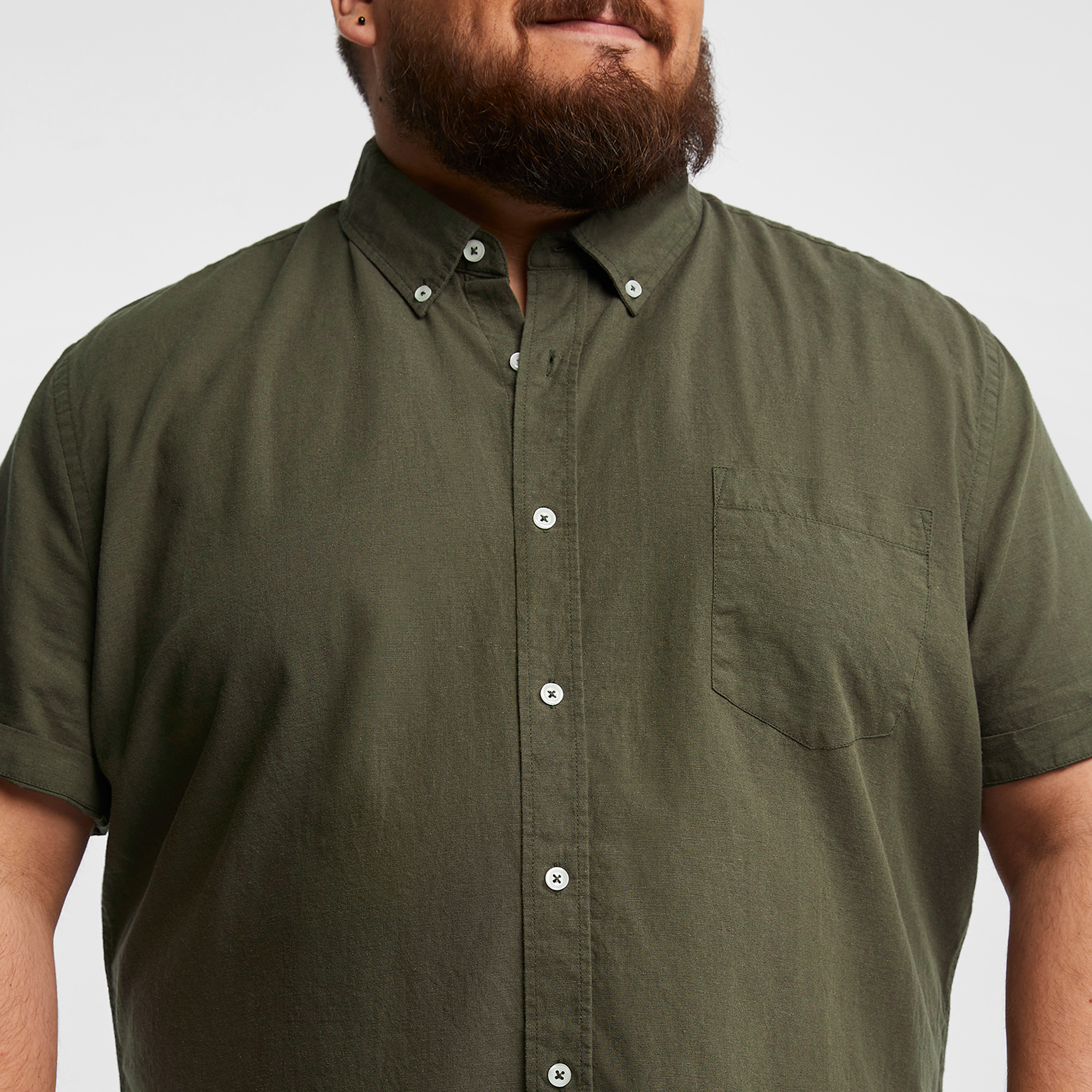 Military Albany Linen Blend Shirt
