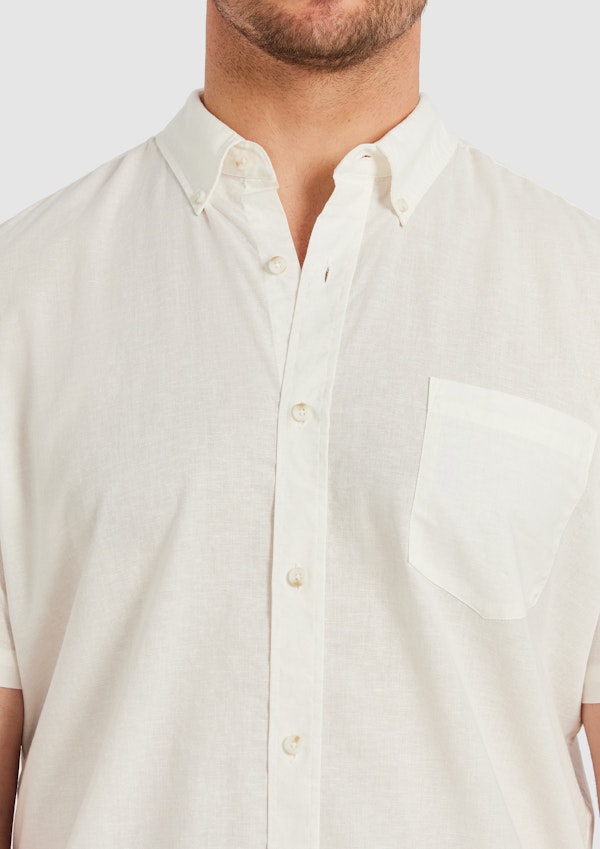 Off White Albany Linen Blend Shirt