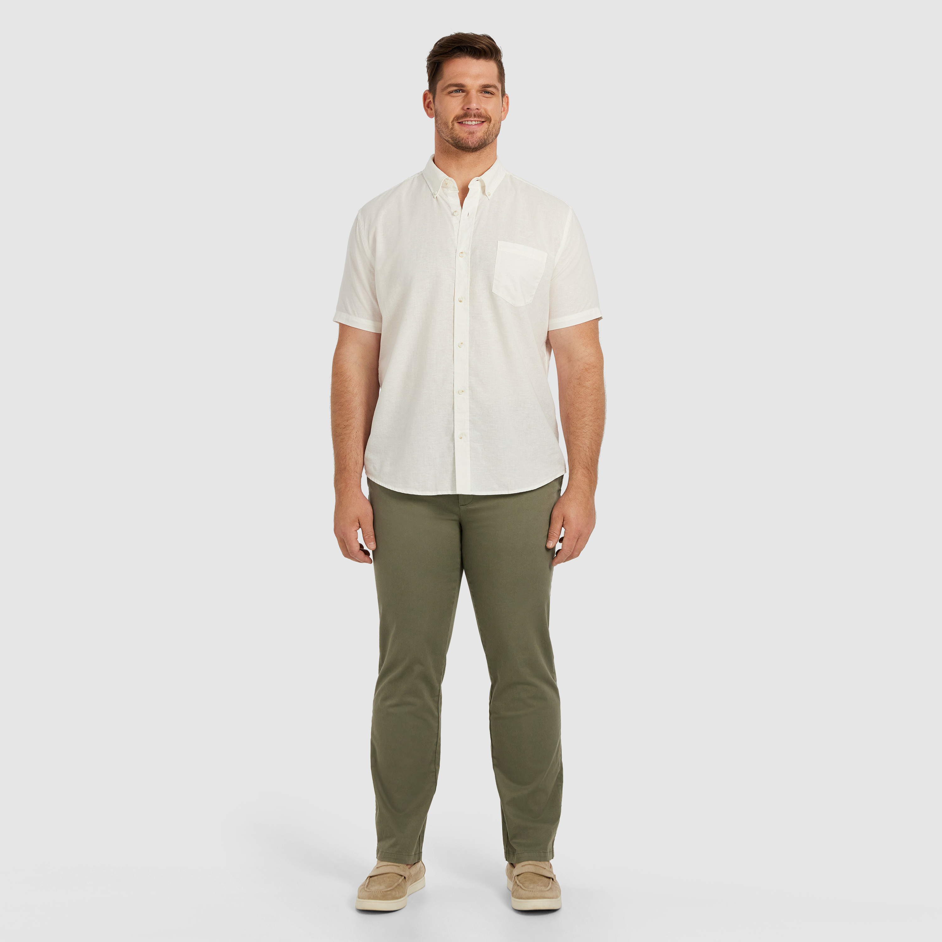 Off White Albany Linen Blend Shirt