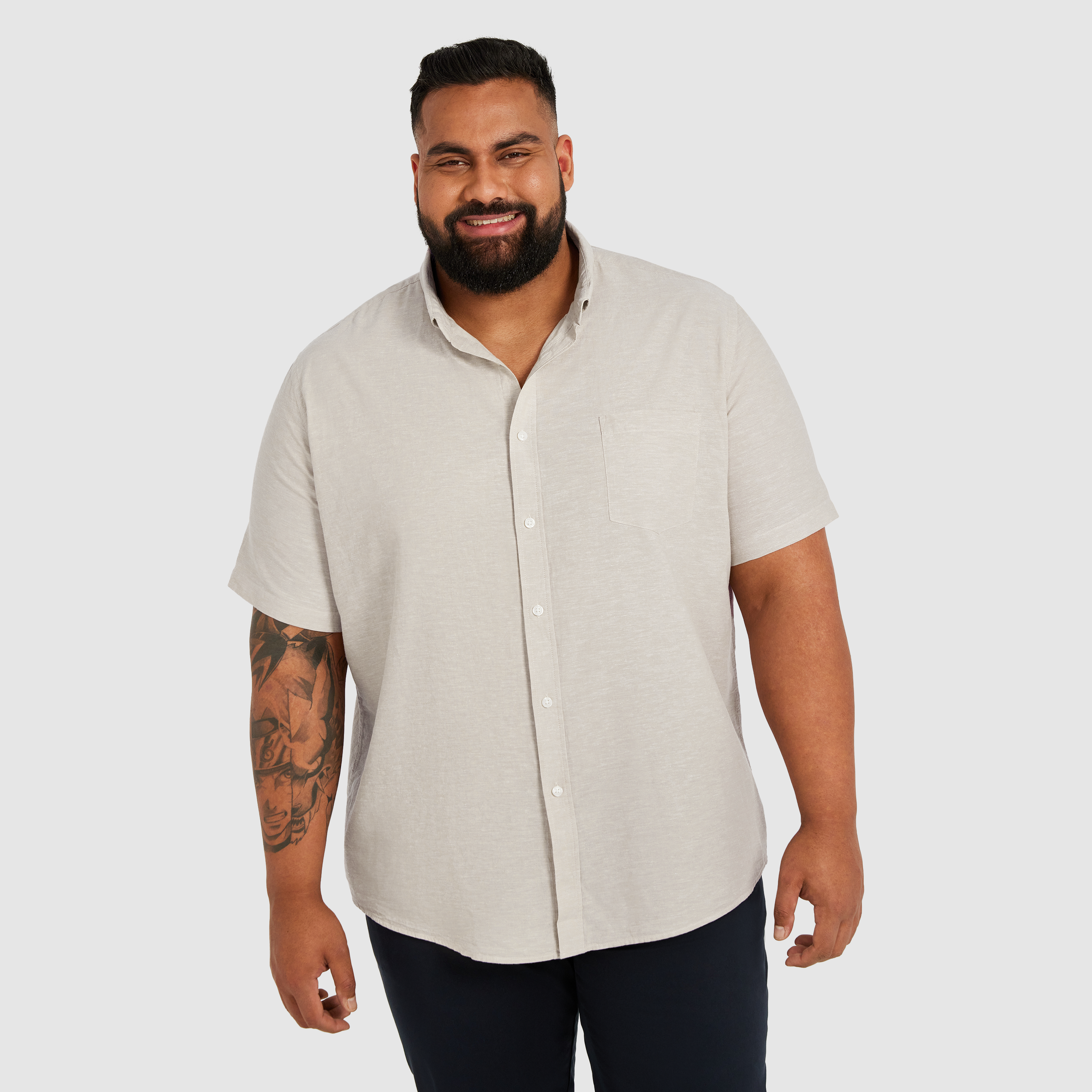 Sand Albany Linen Blend Shirt