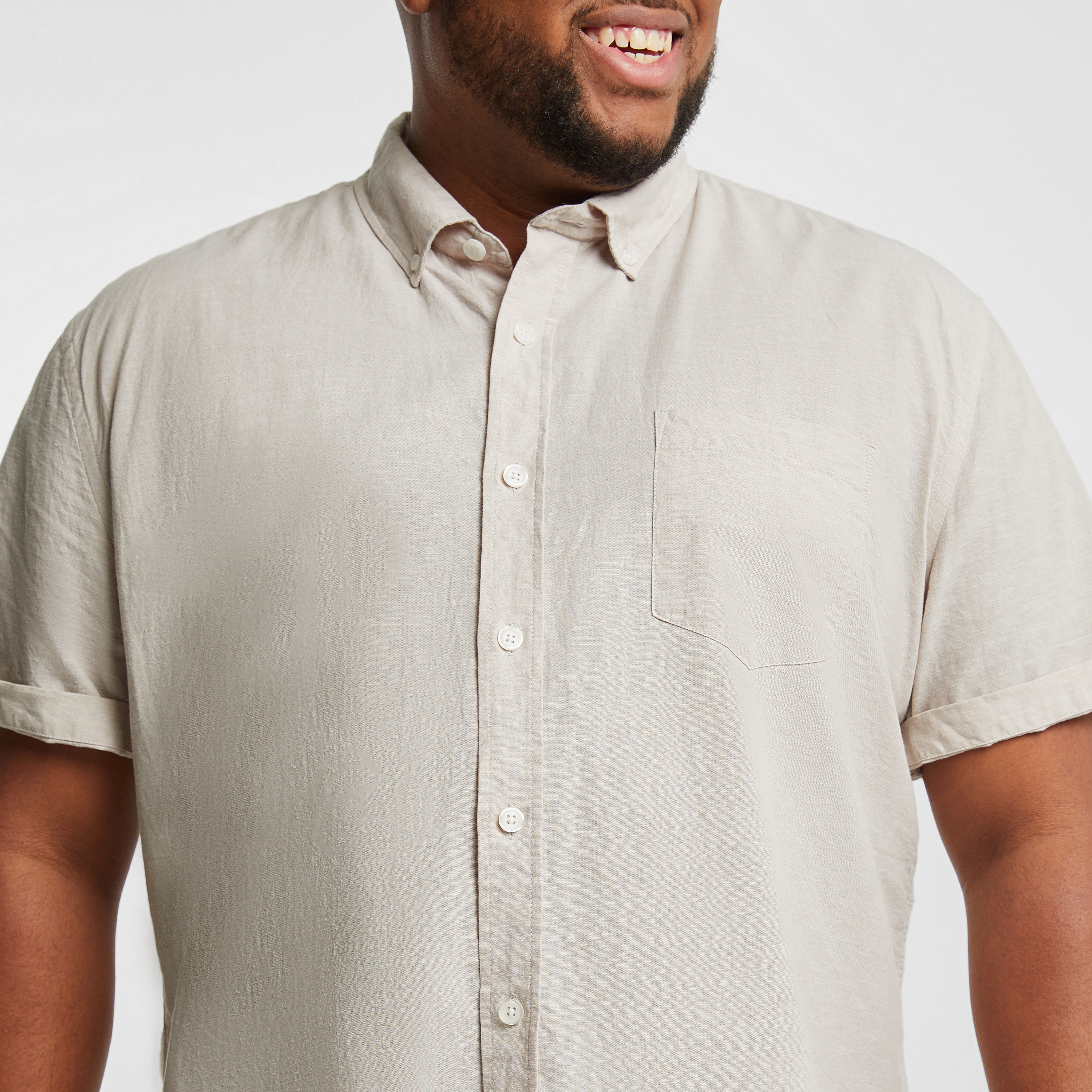 Sand Albany Linen Blend Shirt