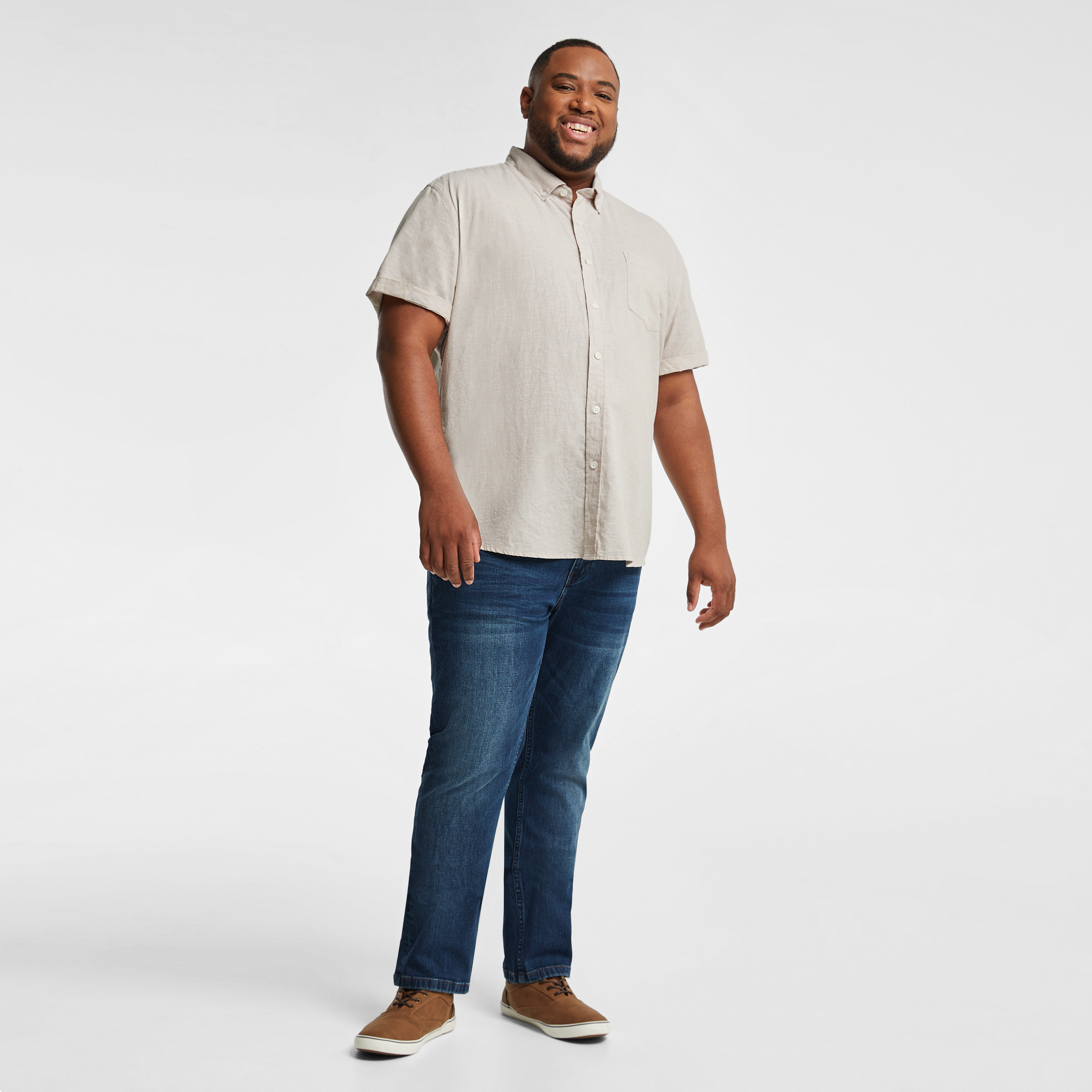 Sand Albany Linen Blend Shirt