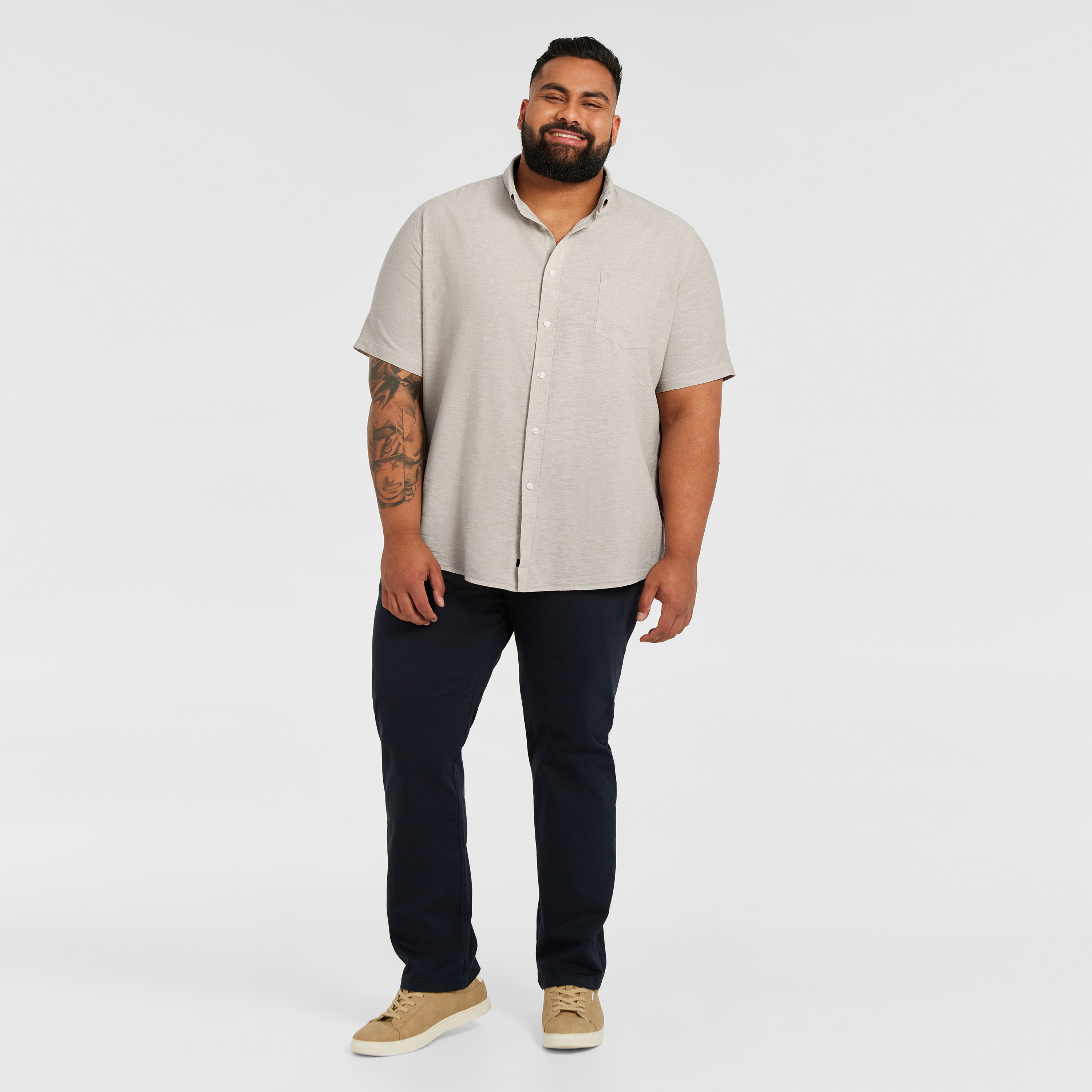 Sand Albany Linen Blend Shirt