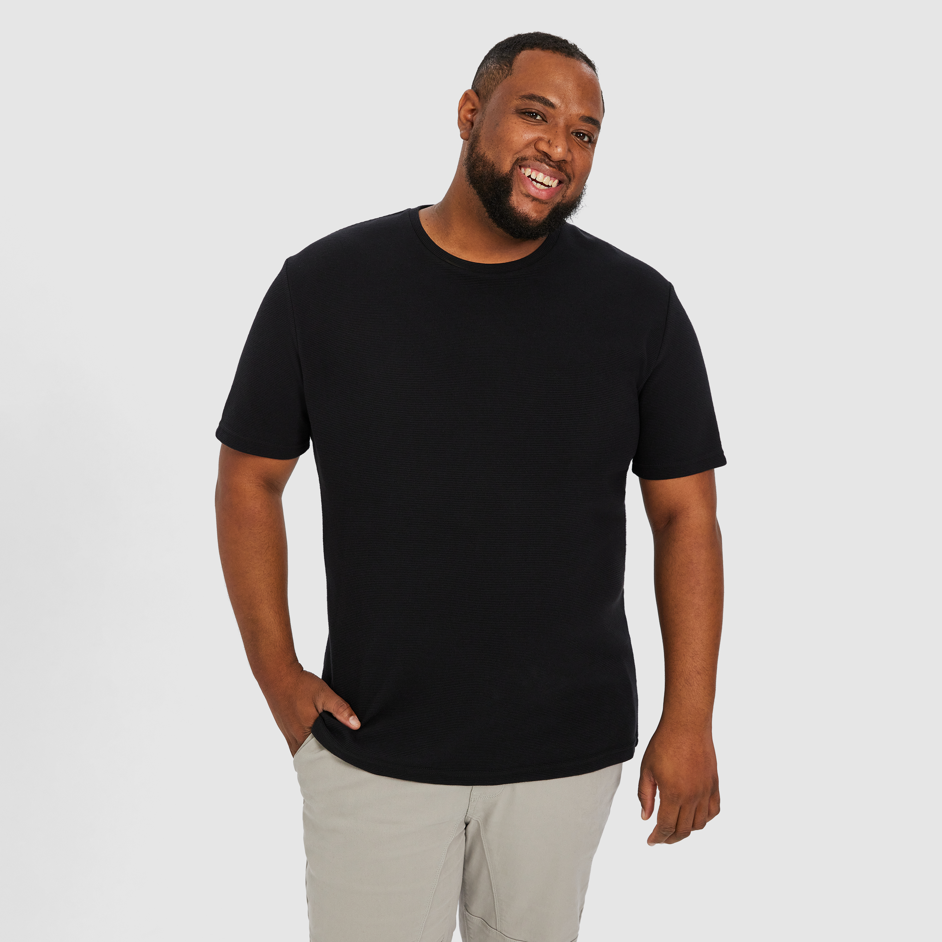 Korey Crew Neck Textured T Shirt