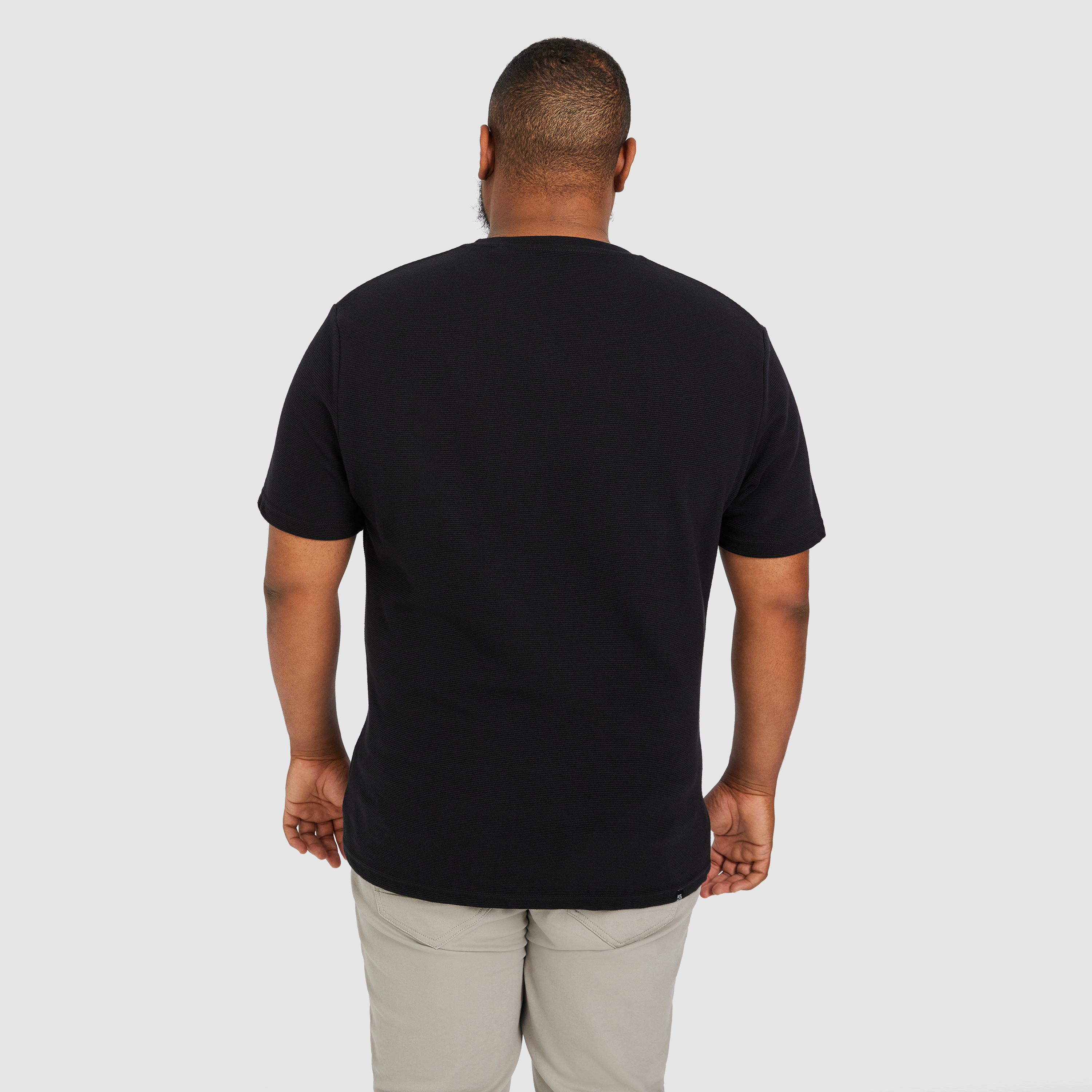 Black Korey Crew Neck Textured T Shirt