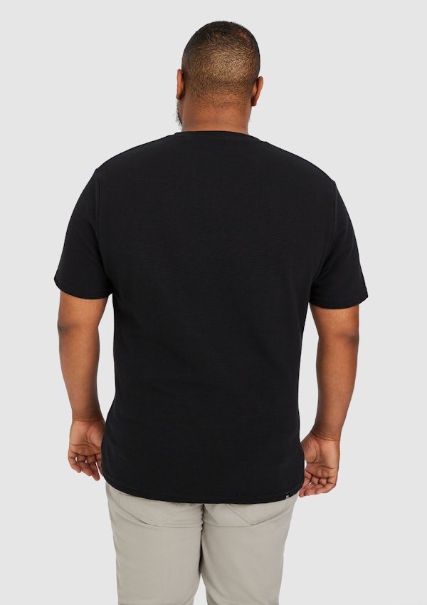 Black Korey Crew Neck Textured T Shirt