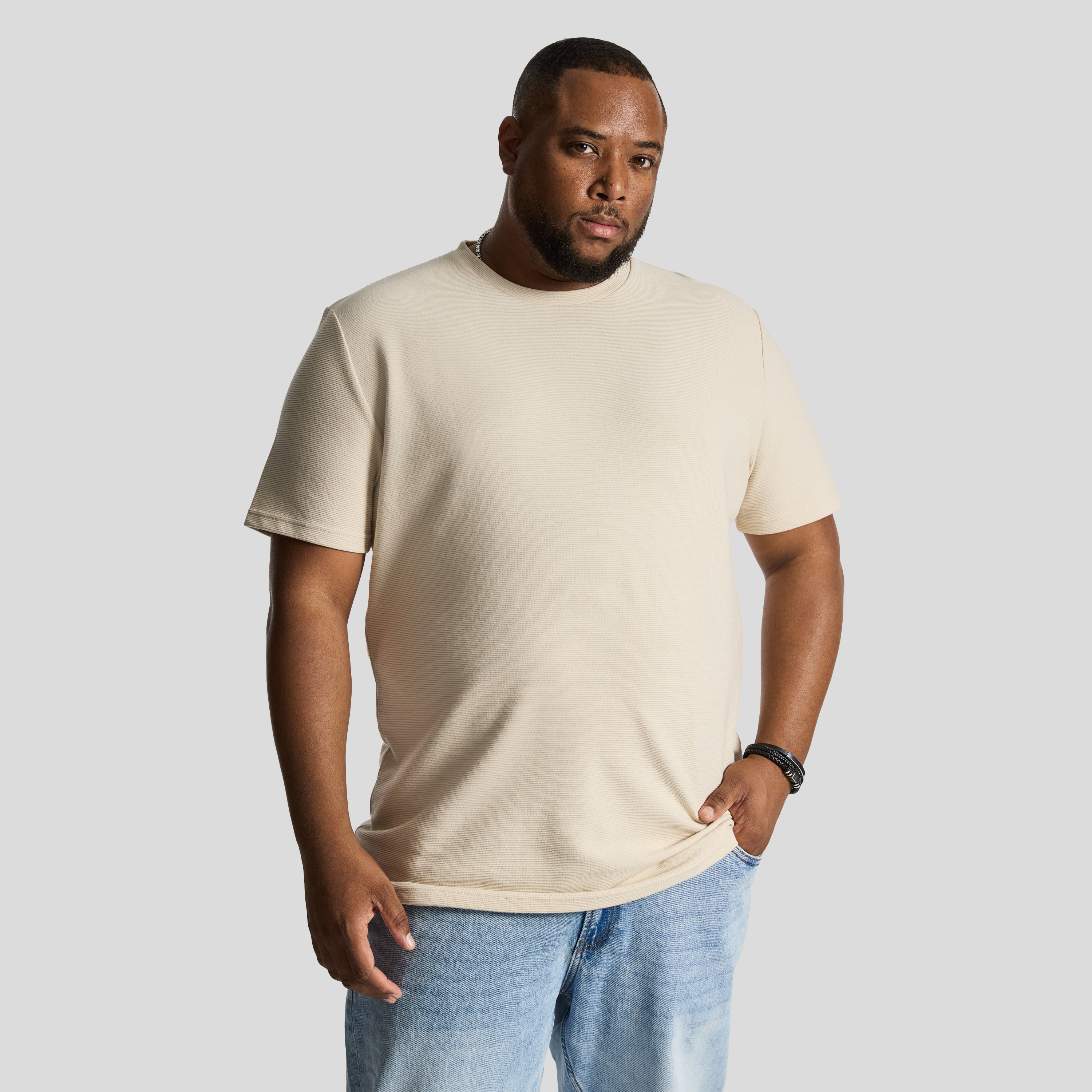 Korey Crew Neck Textured T Shirt