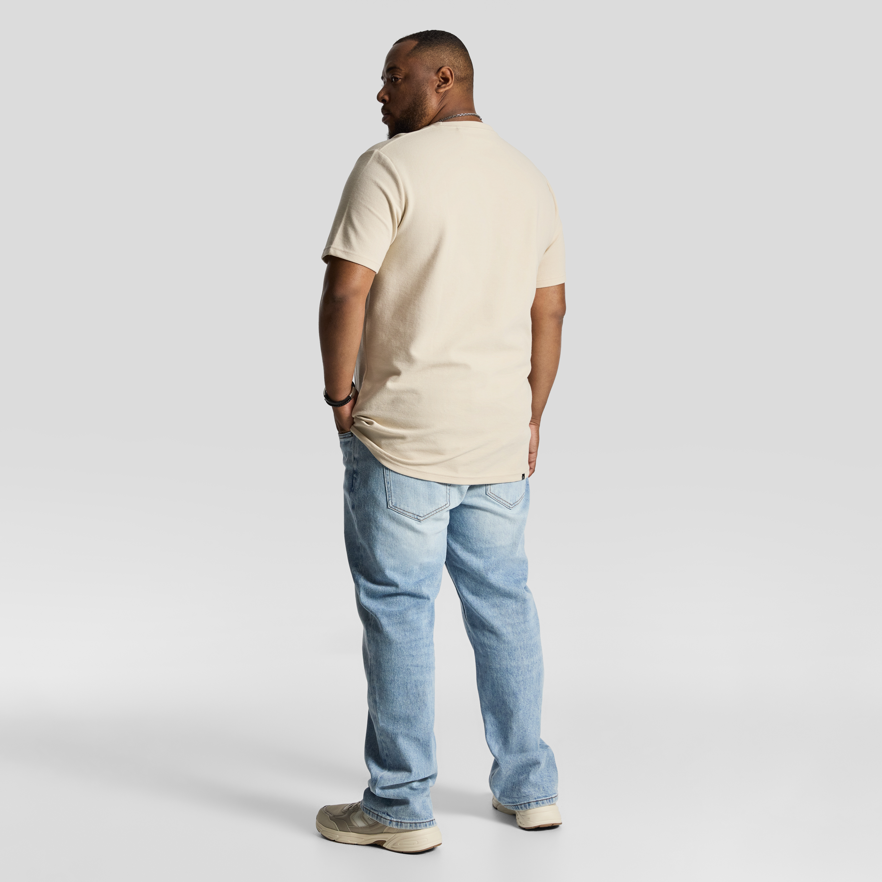 Oatmeal Korey Crew Neck Textured T Shirt