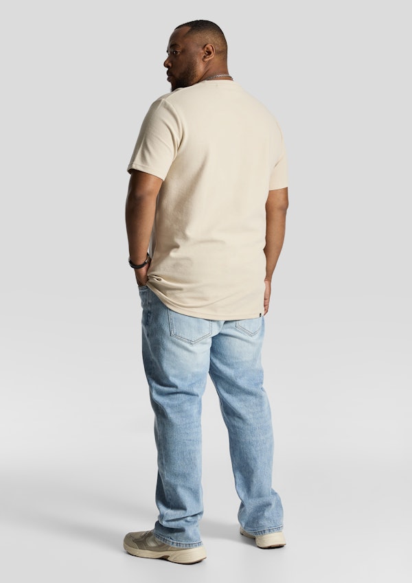 Oatmeal Korey Crew Neck Textured T Shirt