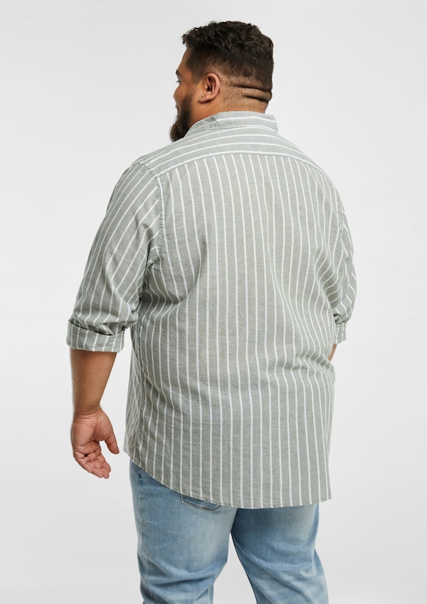 Saunders Linen Blend Striped Shirt