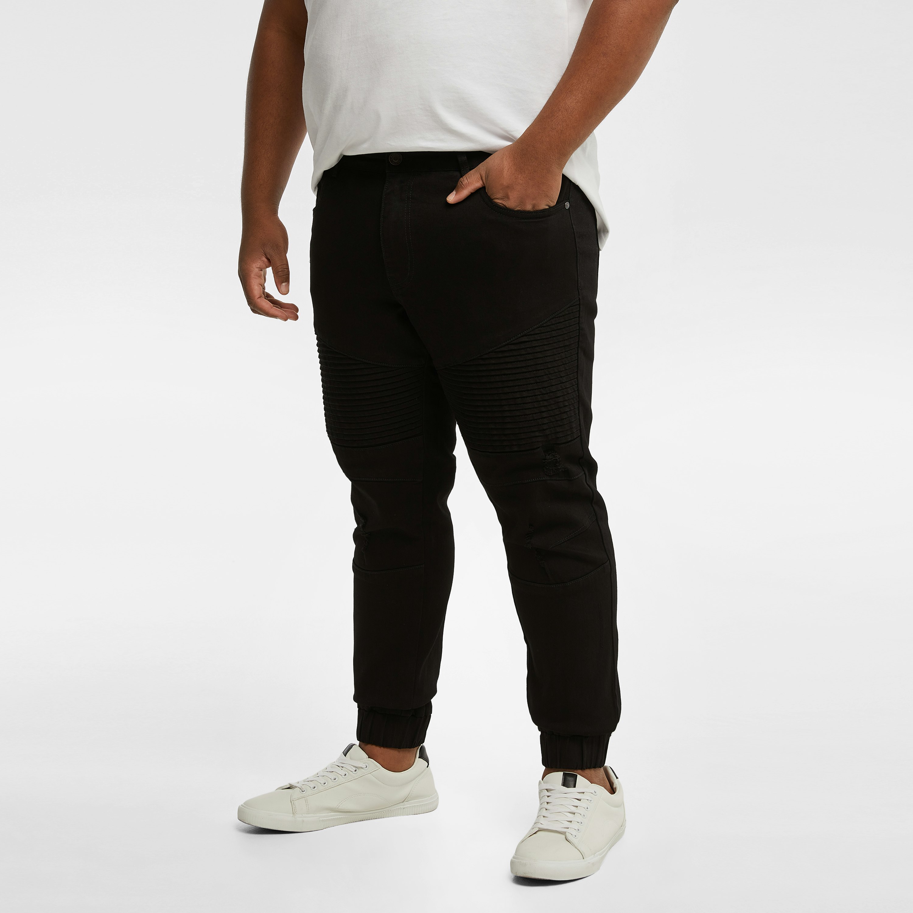 Black Blazey Stretch Denim Joggers | AXL+CO by Connor