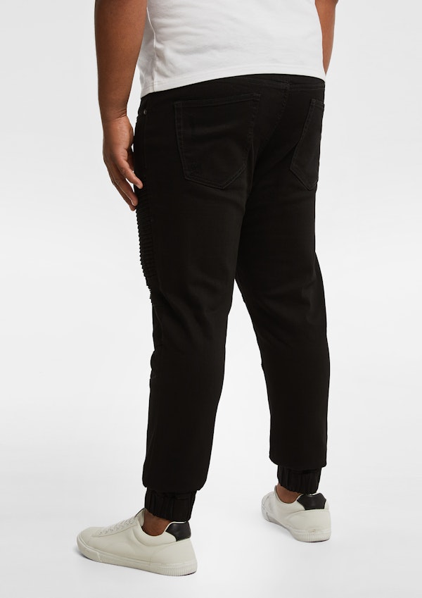 Black Blazey Stretch Denim Joggers