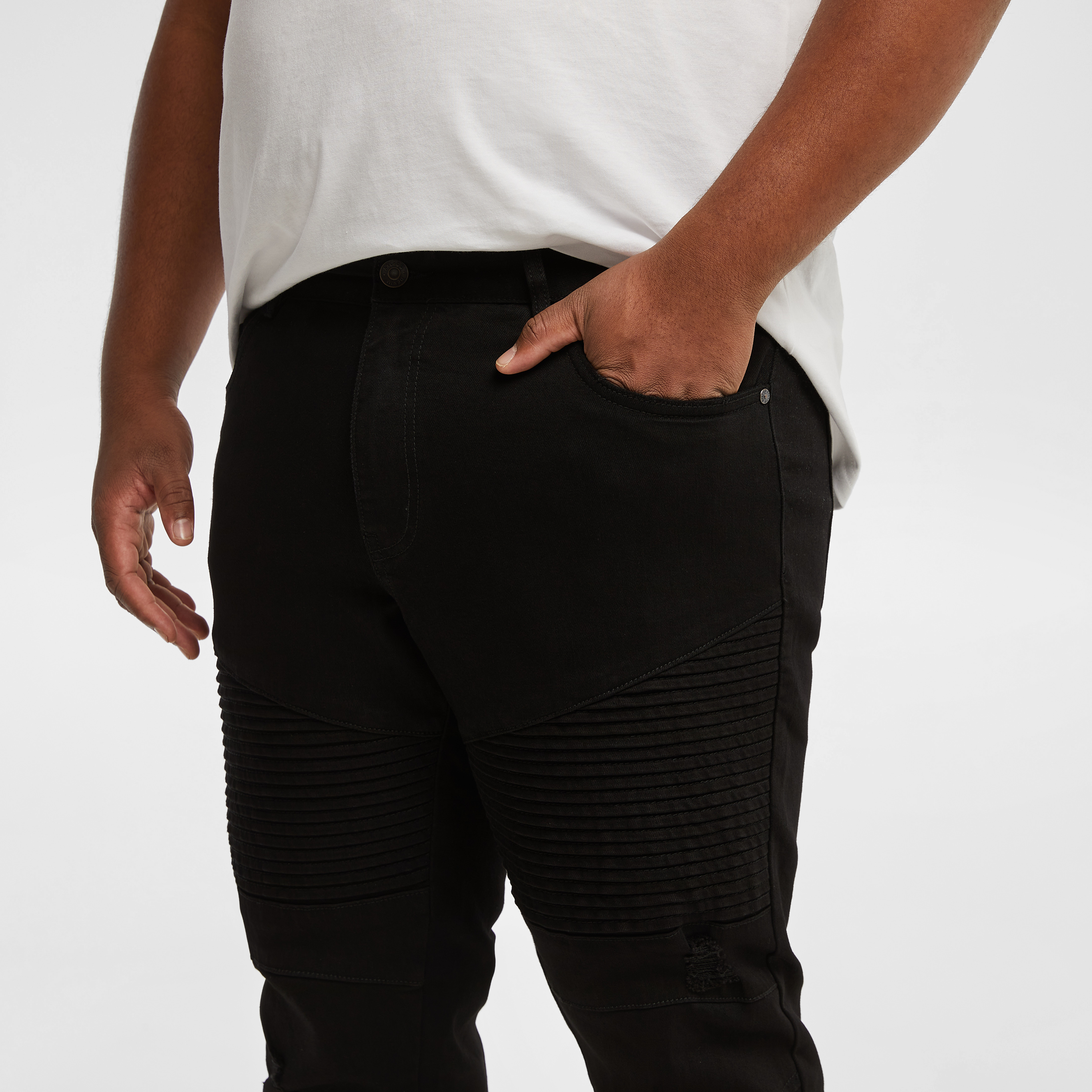 Black Blazey Stretch Denim Joggers