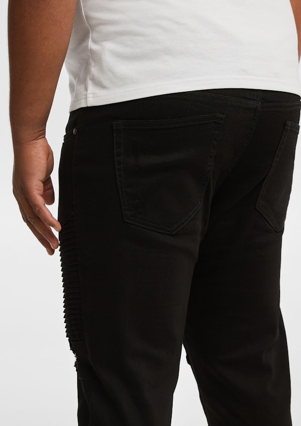 Black Blazey Stretch Denim Joggers