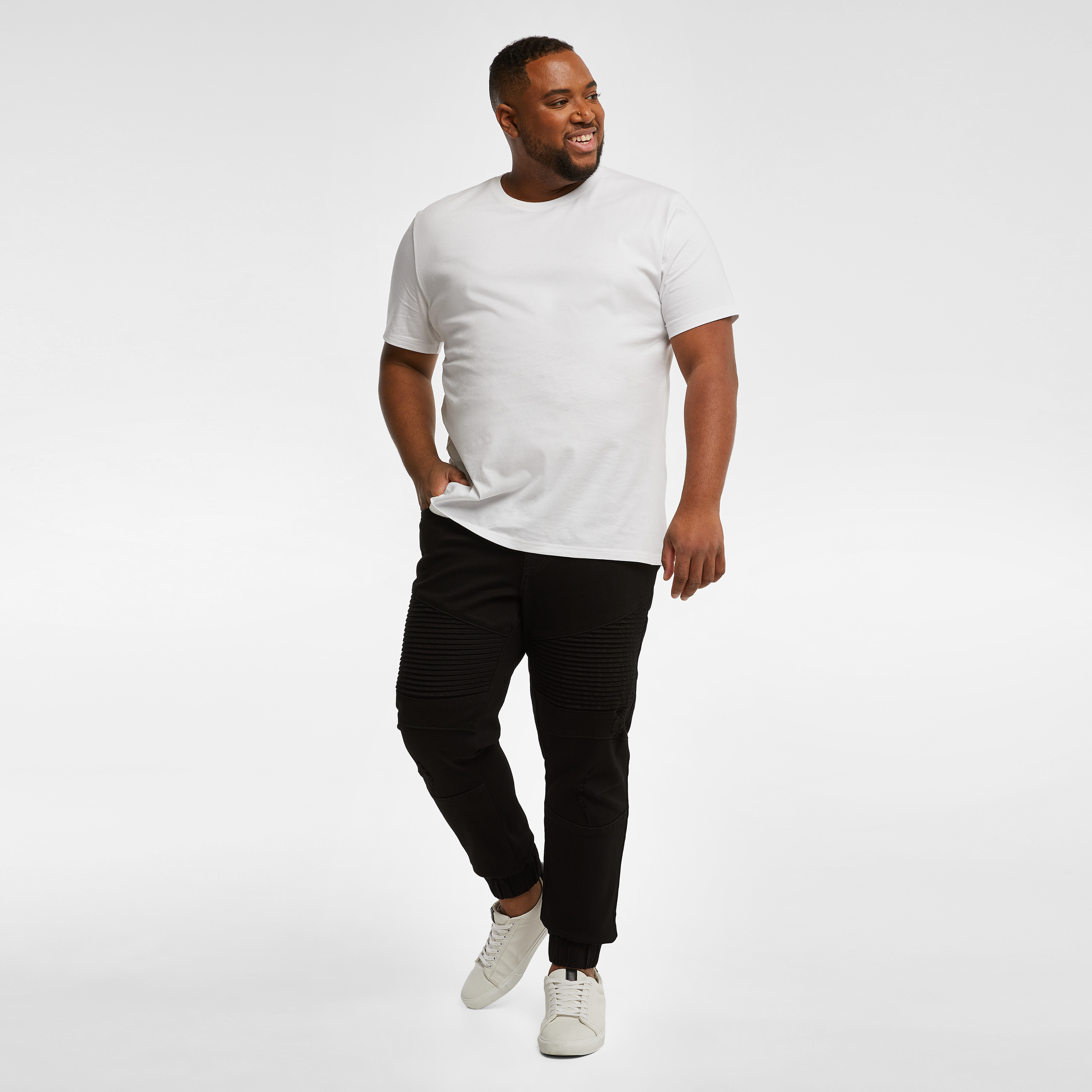 Black Blazey Stretch Denim Joggers