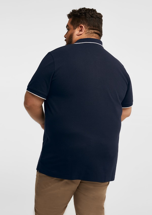 Navy Judson Cotton Blend Polo Shirt