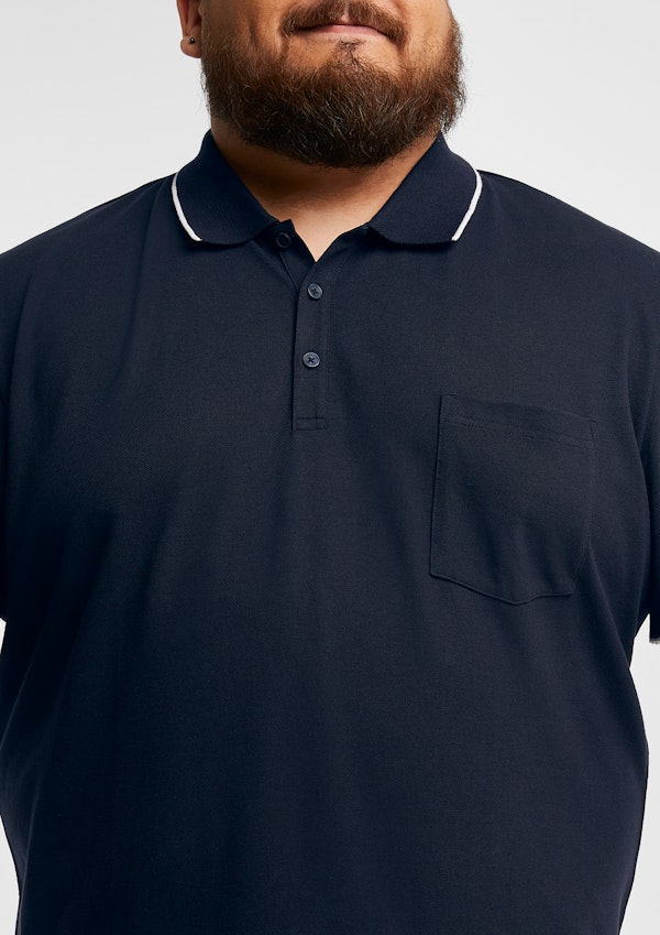 Navy Judson Cotton Blend Polo Shirt