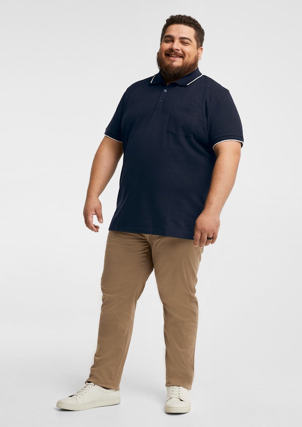 Navy Judson Cotton Blend Polo Shirt