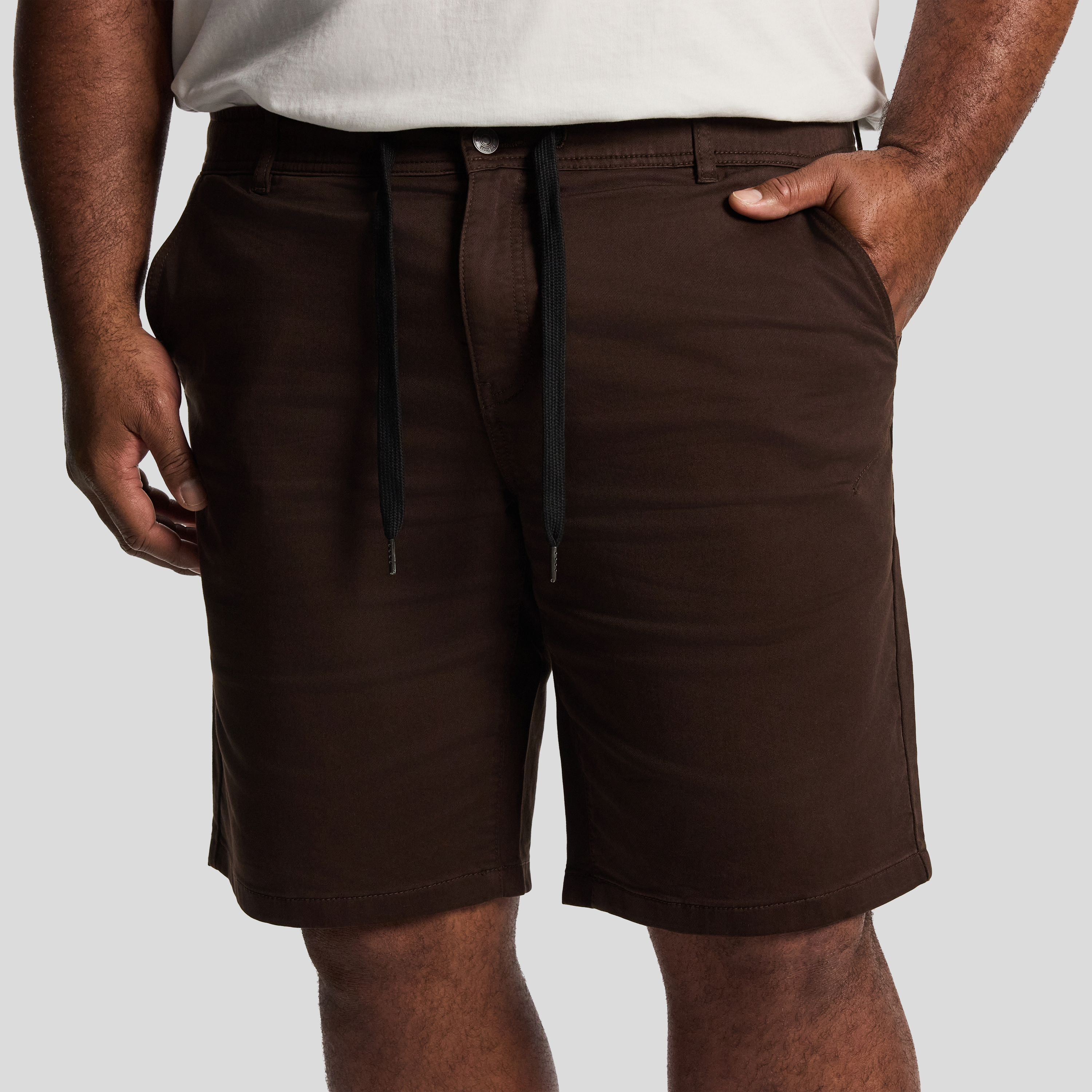 Chocolate Ellis Elastic Waist Shorts