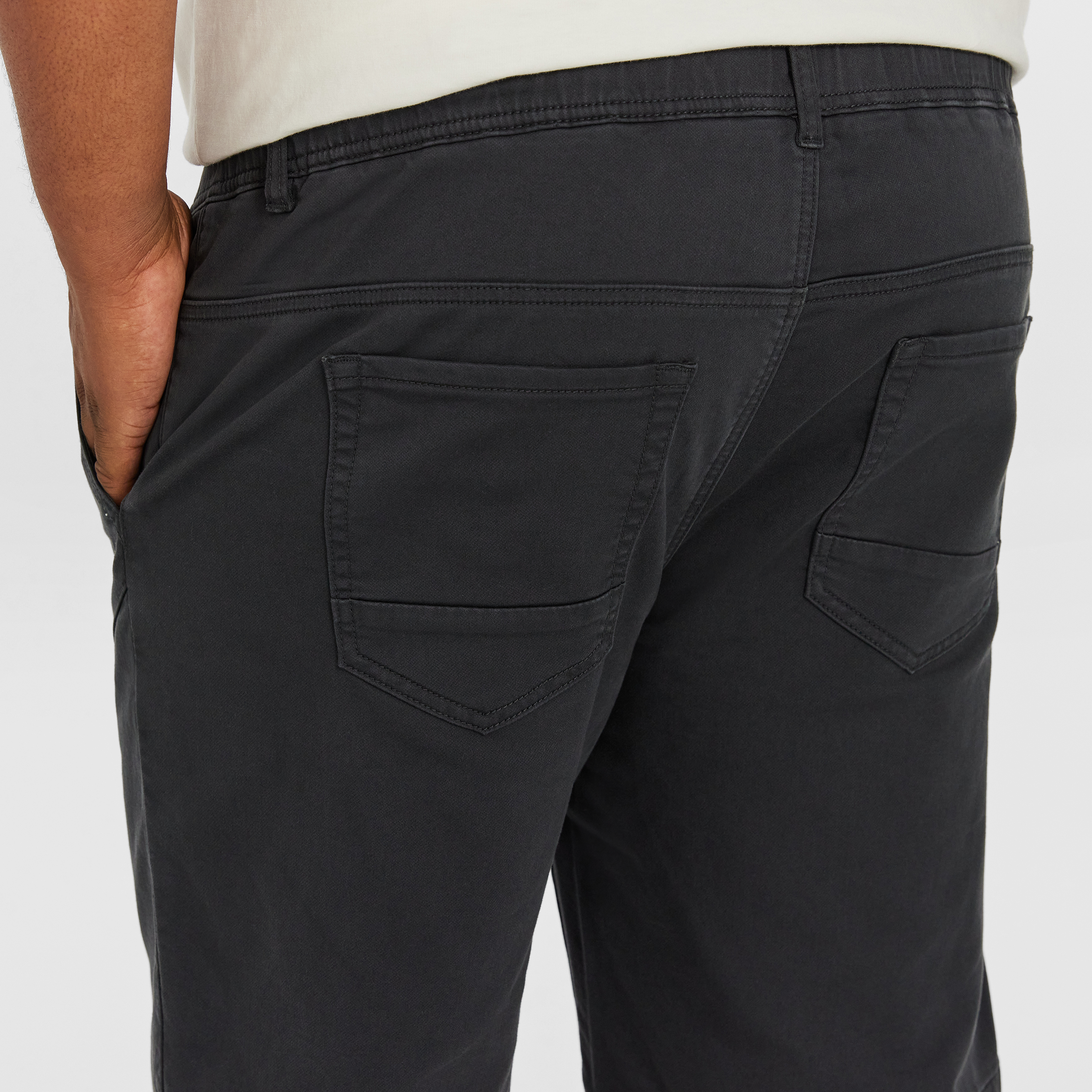 Charcoal Ellis Elastic Waist Shorts