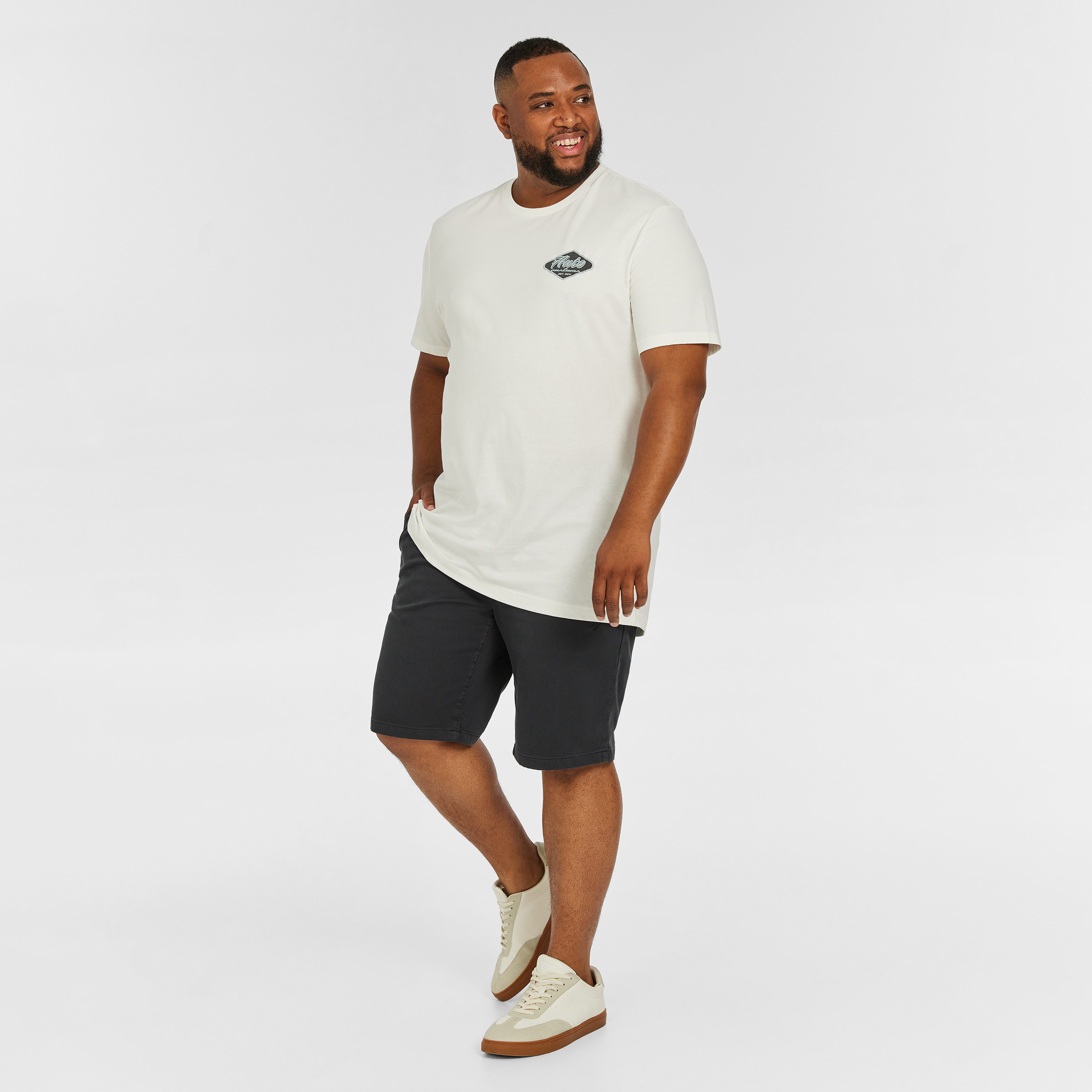 Charcoal Ellis Elastic Waist Shorts