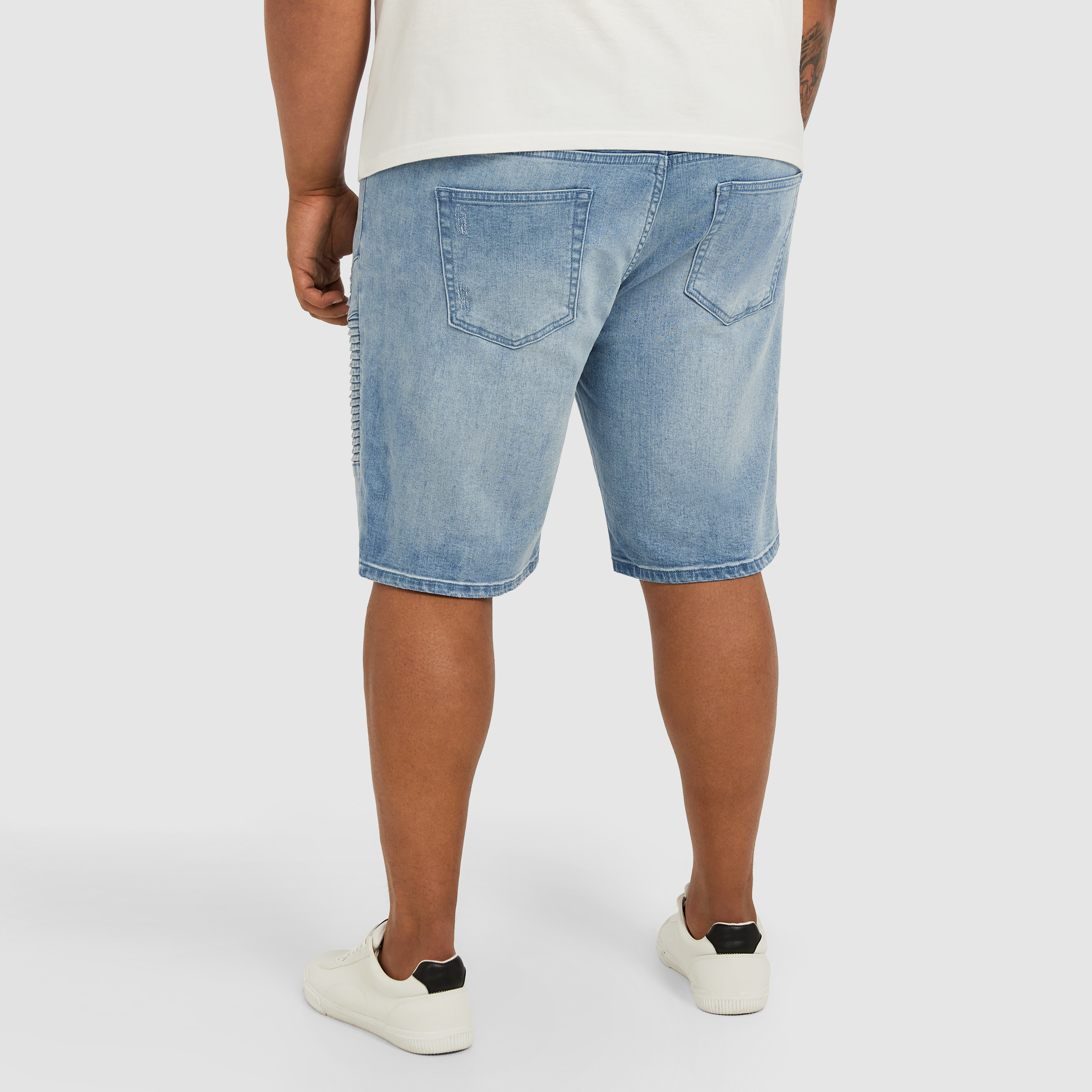 Light Blue Tucker Stretch Denim Shorts