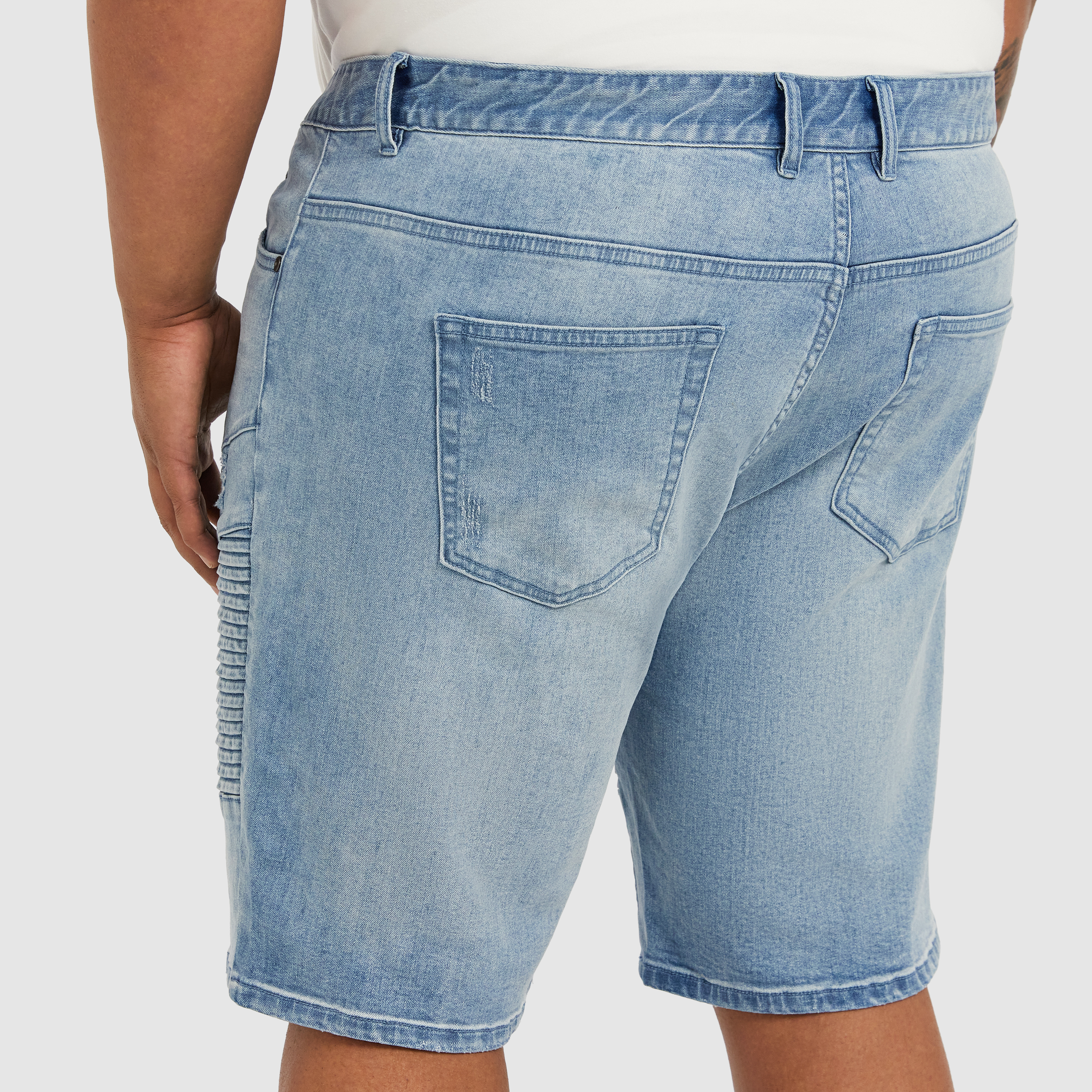 Light Blue Tucker Stretch Denim Shorts