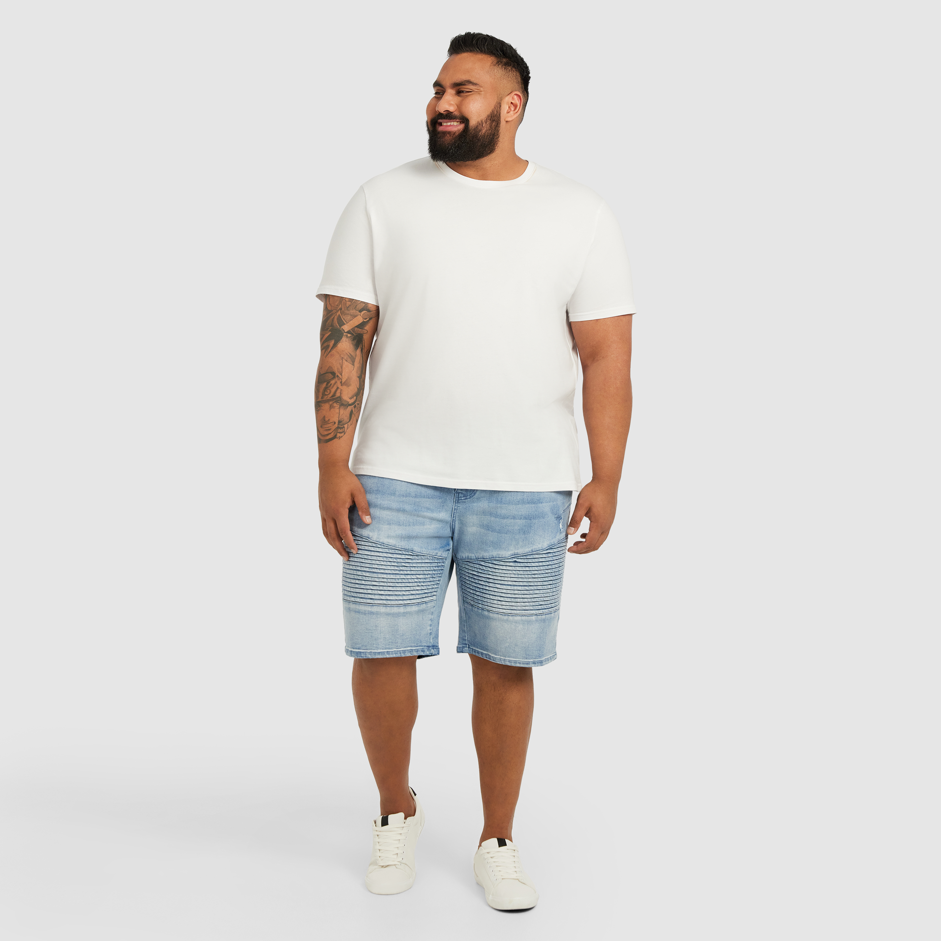 Light Blue Tucker Stretch Denim Shorts